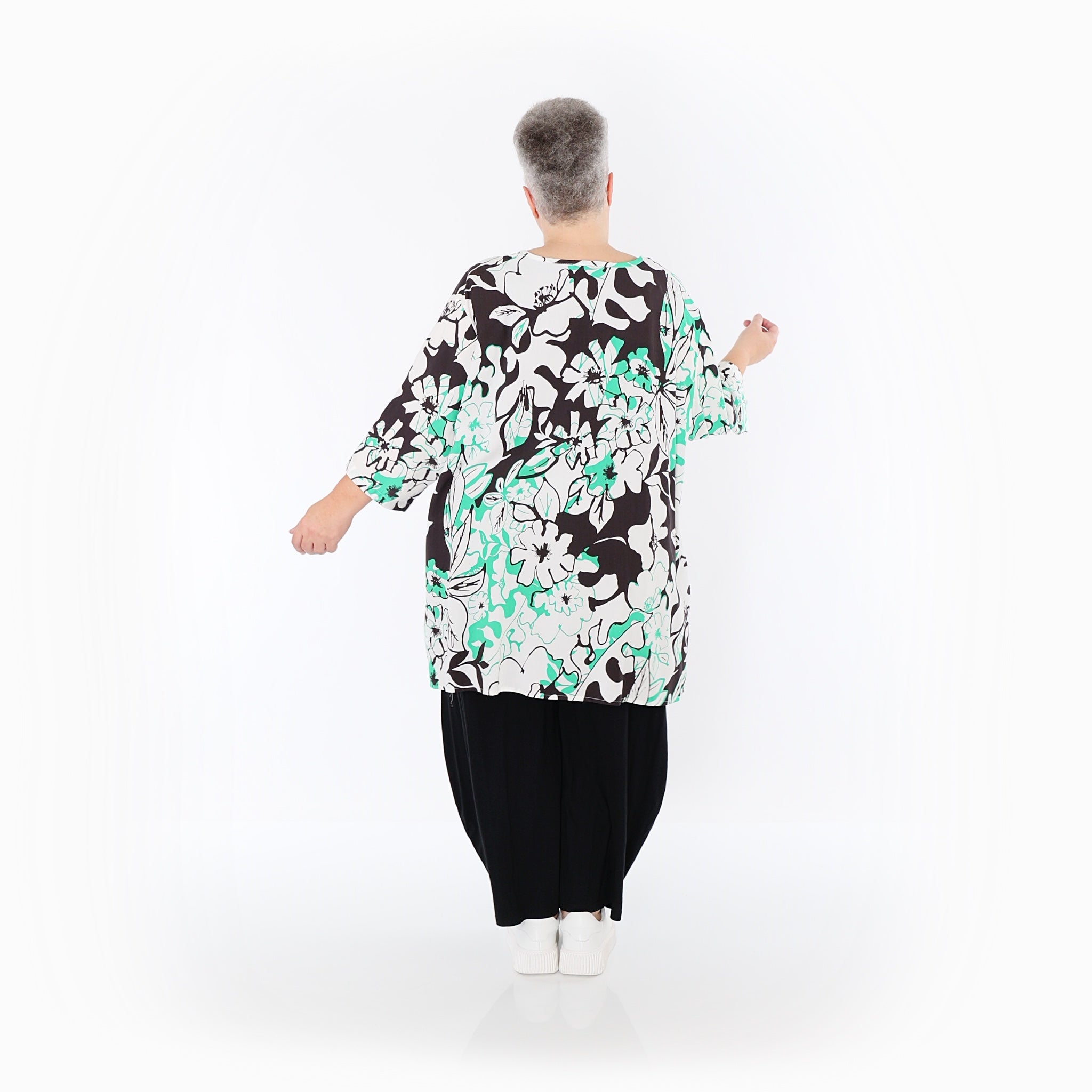 AKH Fashion · Shirt · Isalie · 593 · Weiß/Schwarz/Grün