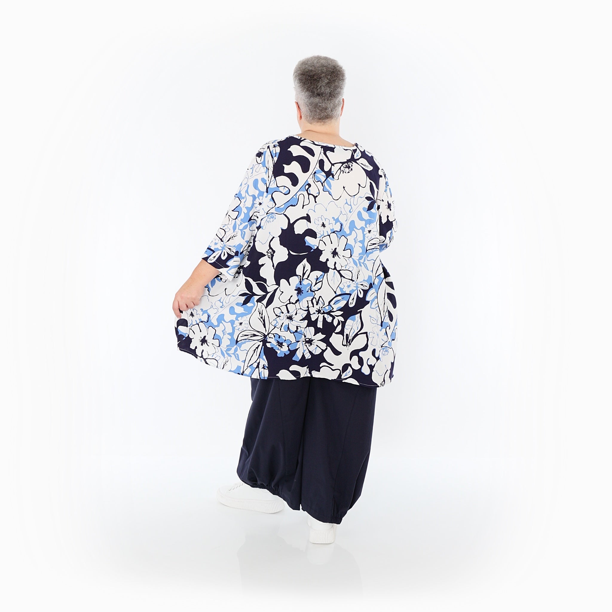 AKH Fashion · Shirt · Isalie · 593 · Weiß/Marine/Blau