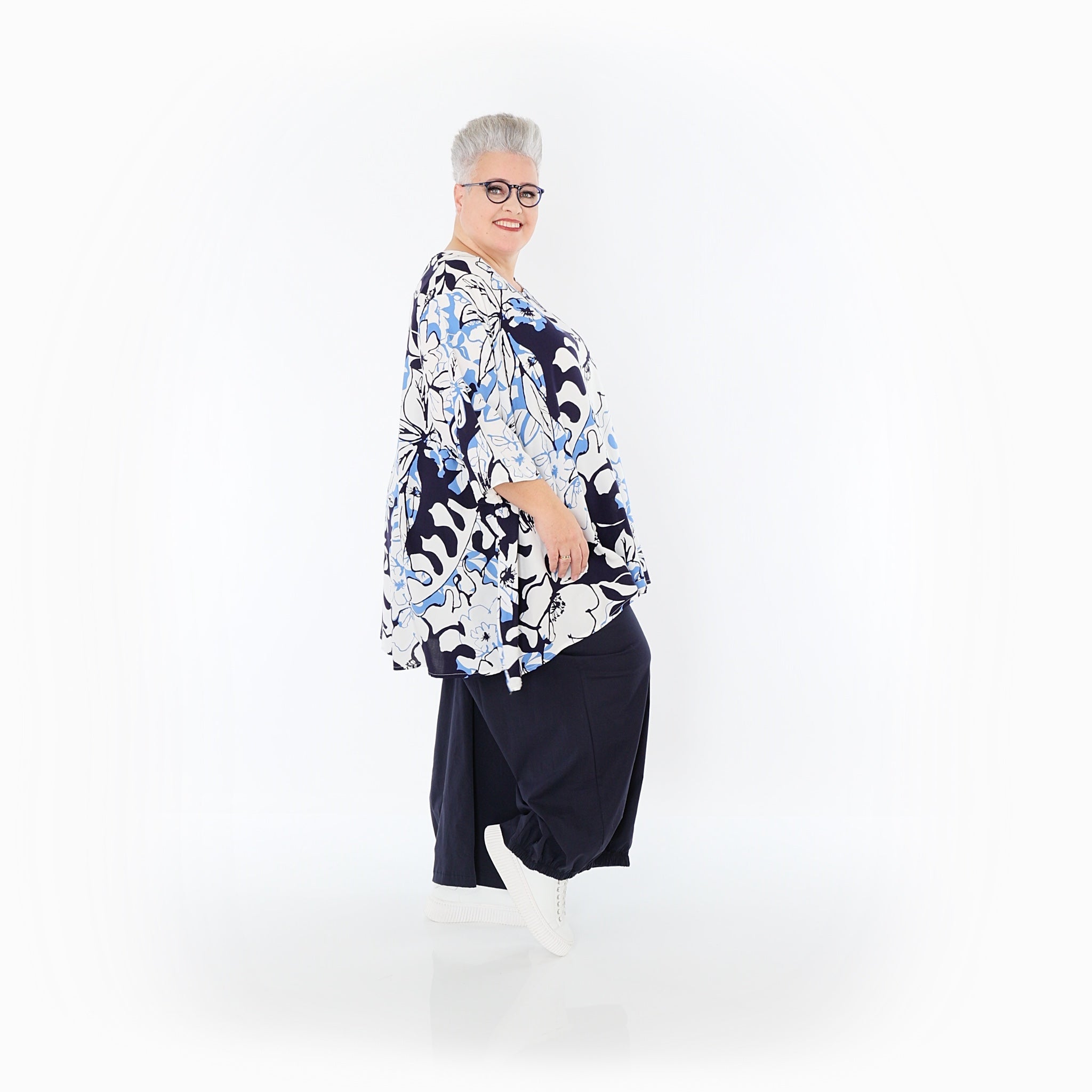 AKH Fashion · Shirt · Isalie · 593 · Weiß/Marine/Blau