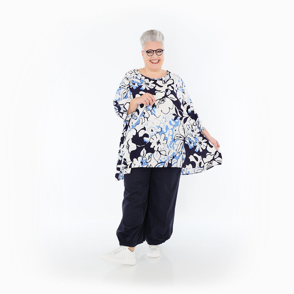 AKH Fashion · Shirt · Isalie · 593 · Weiß/Marine/Blau