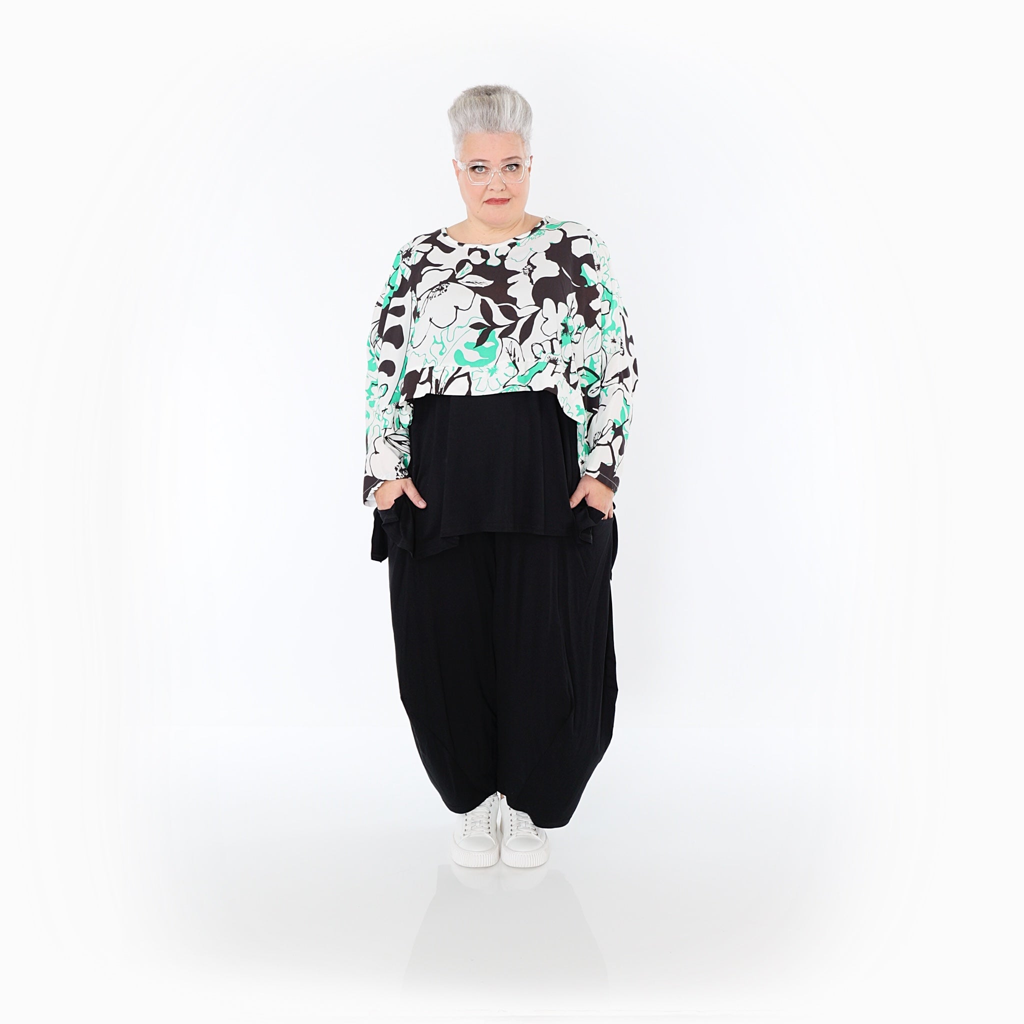 AKH Fashion · Überwurf · Isalie · 7011 · Weiß/Schwarz/Grün