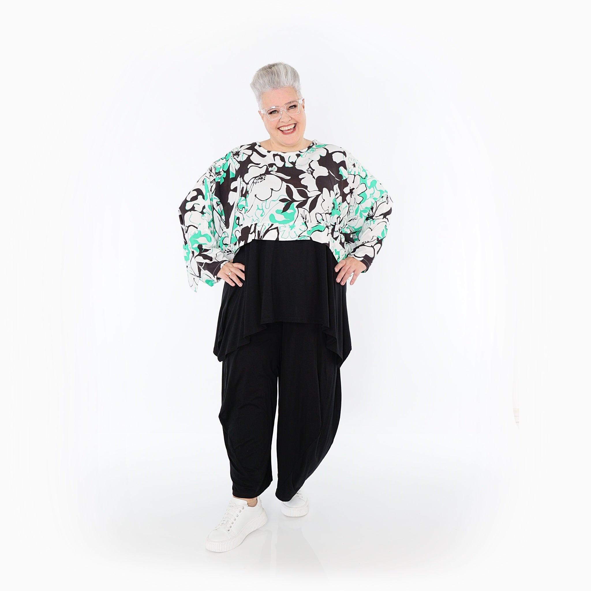 AKH Fashion · Überwurf · Isalie · 7011 · Weiß/Schwarz/Grün