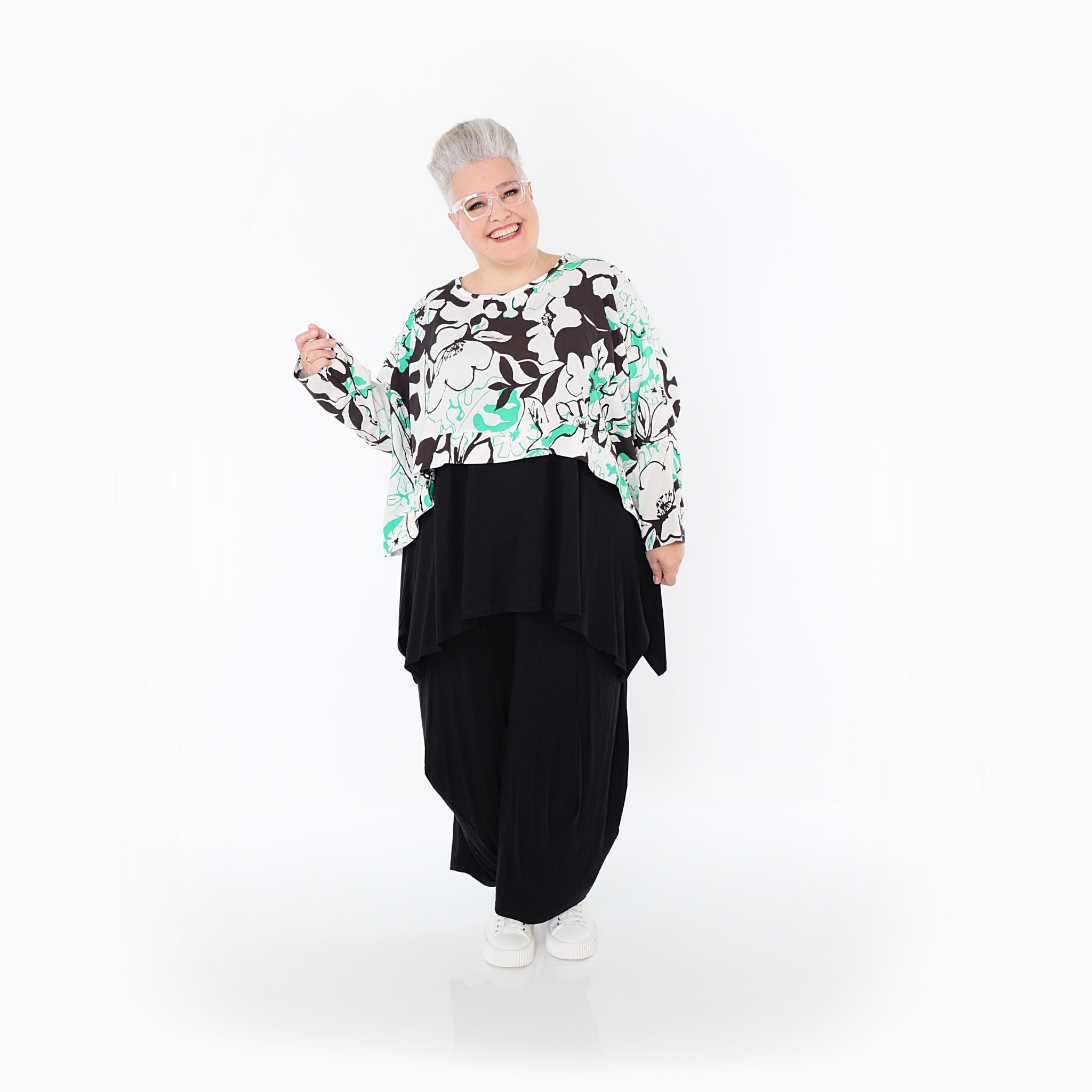 AKH Fashion · Überwurf · Isalie · 7011 · Weiß/Schwarz/Grün