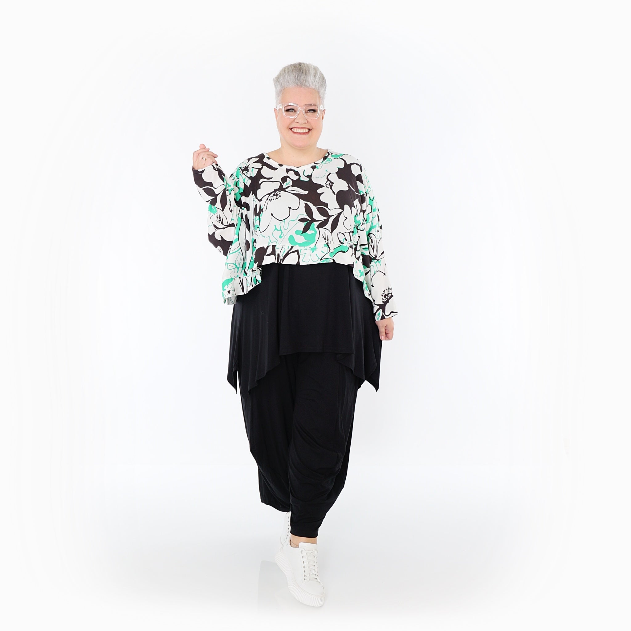 AKH Fashion · Überwurf · Isalie · 7011 · Weiß/Schwarz/Grün