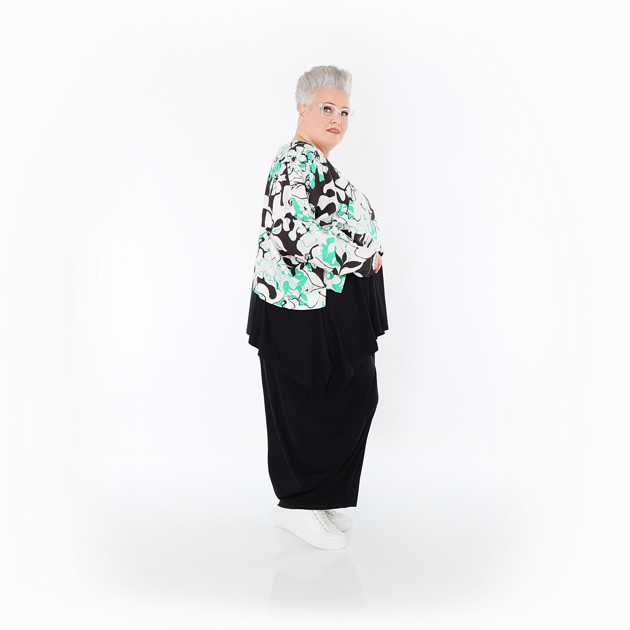 AKH Fashion · Überwurf · Isalie · 7011 · Weiß/Schwarz/Grün