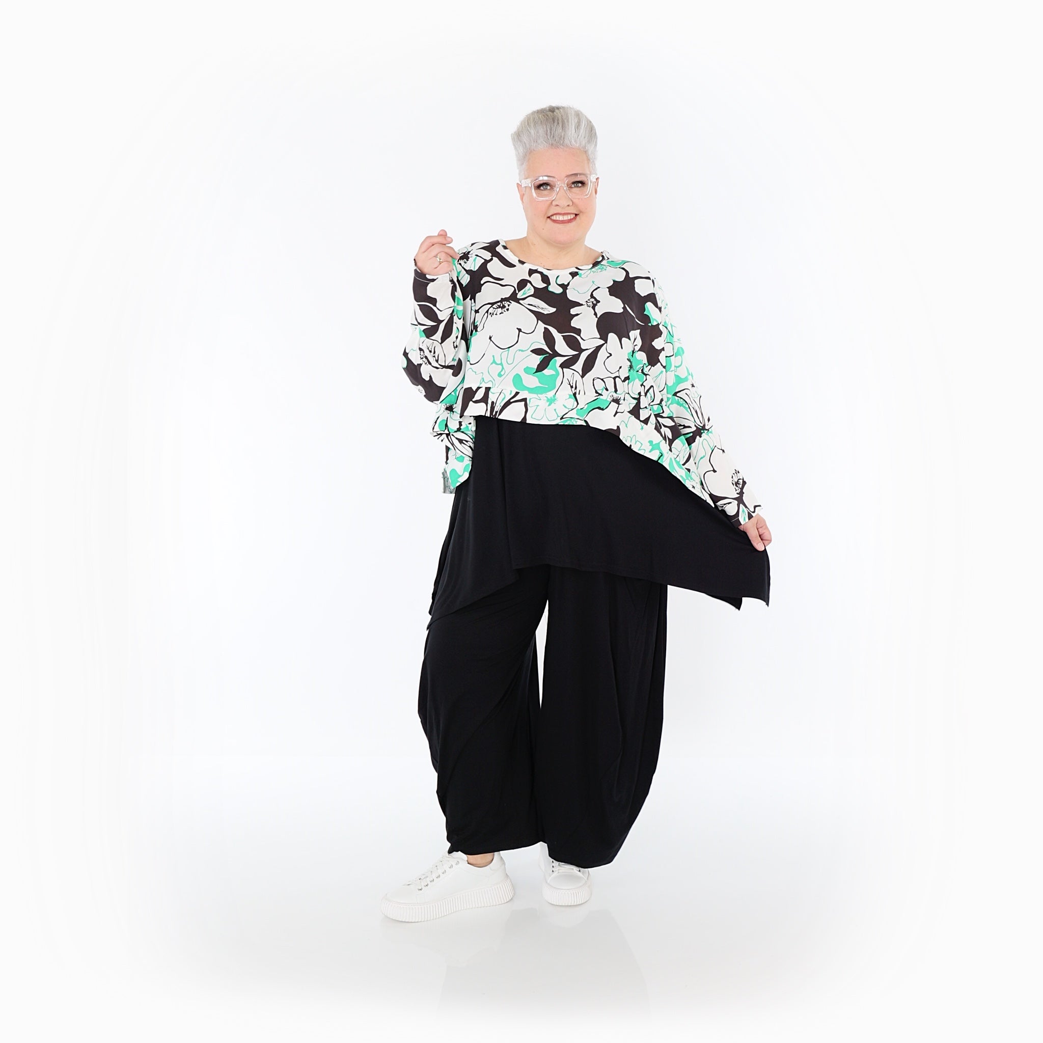 AKH Fashion · Überwurf · Isalie · 7011 · Weiß/Schwarz/Grün