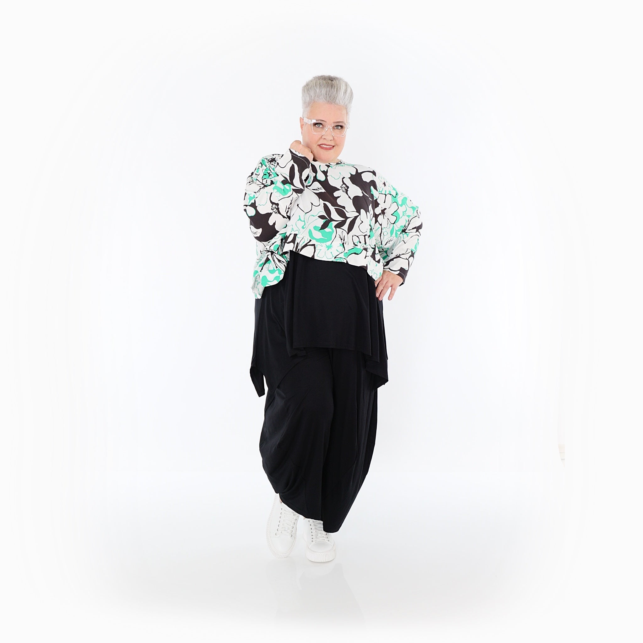 AKH Fashion · Überwurf · Isalie · 7011 · Weiß/Schwarz/Grün