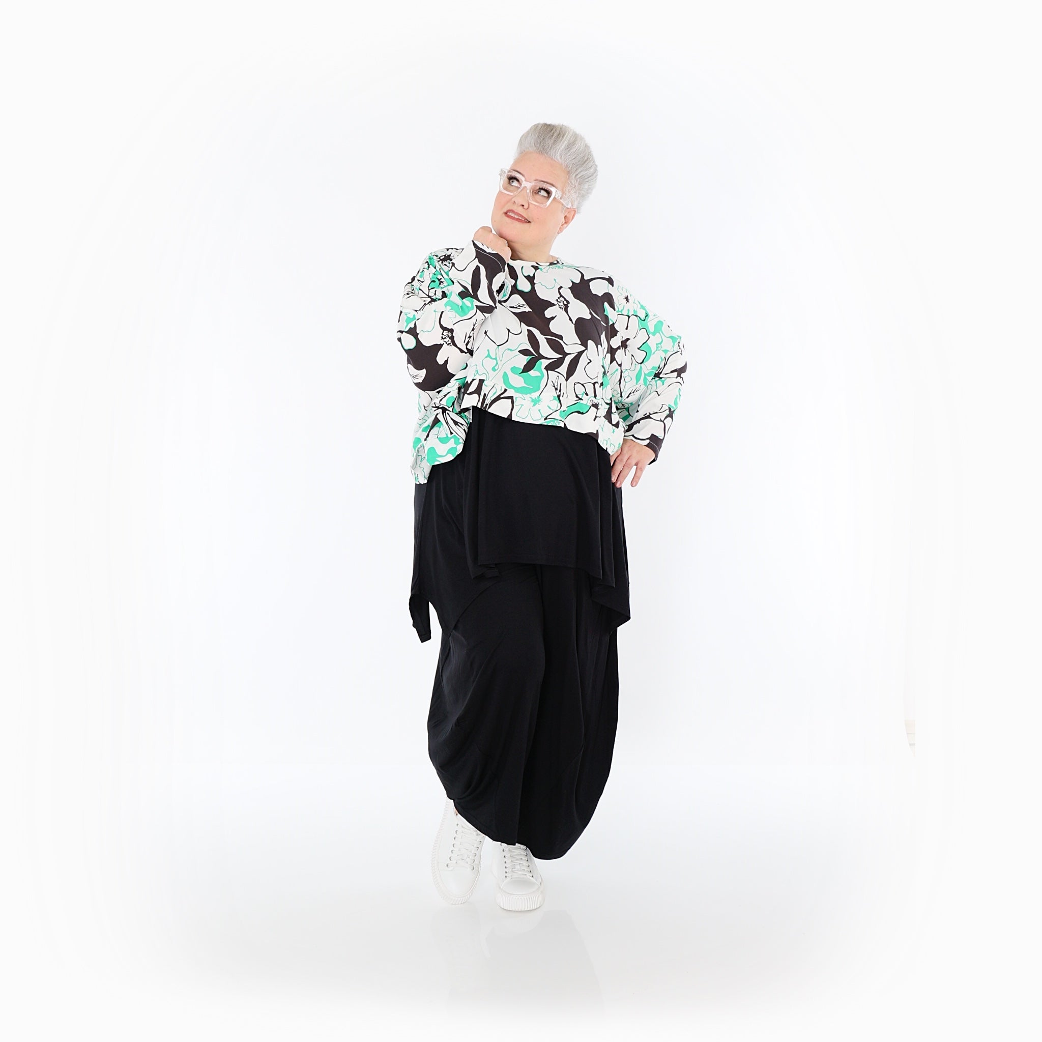 AKH Fashion · Überwurf · Isalie · 7011 · Weiß/Schwarz/Grün
