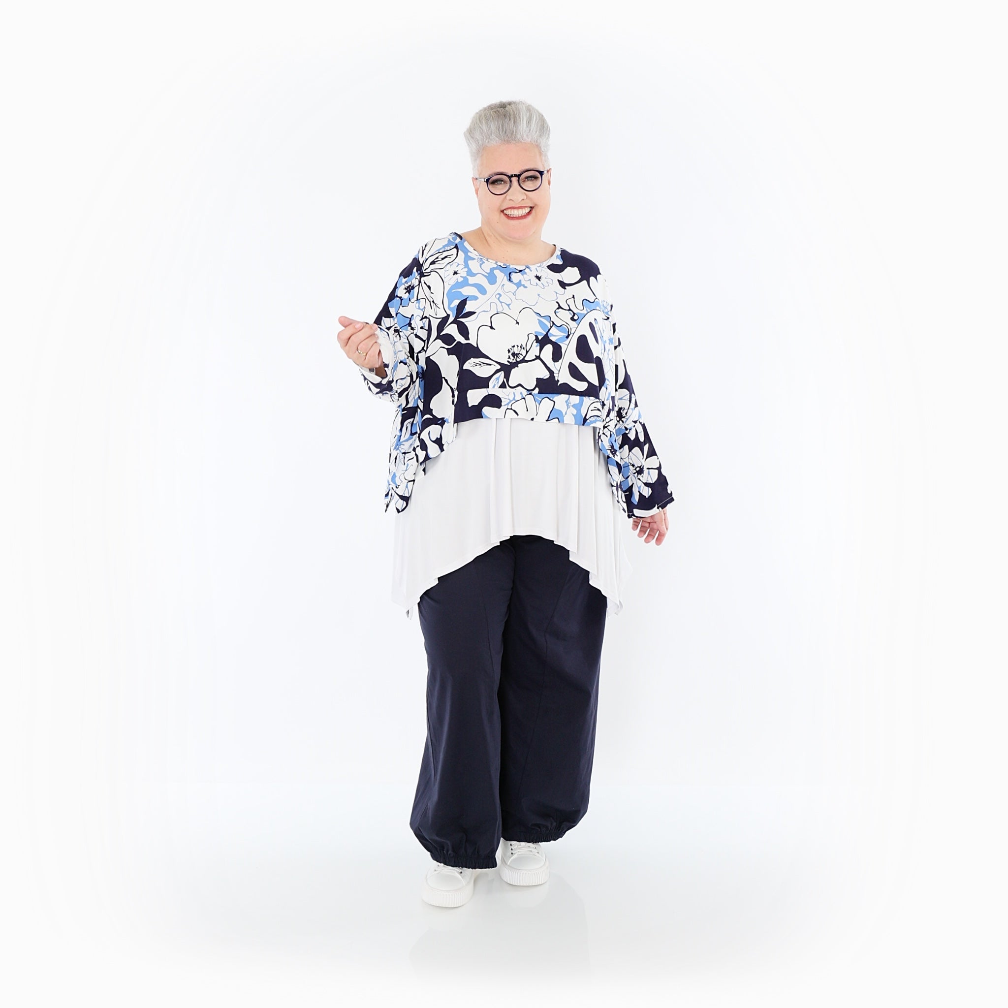 AKH Fashion · Überwurf · Isalie · 7011 · Weiß/Marine/Blau