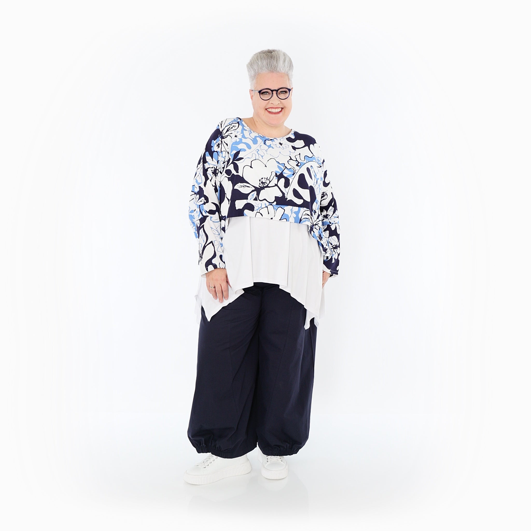 AKH Fashion · Überwurf · Isalie · 7011 · Weiß/Marine/Blau