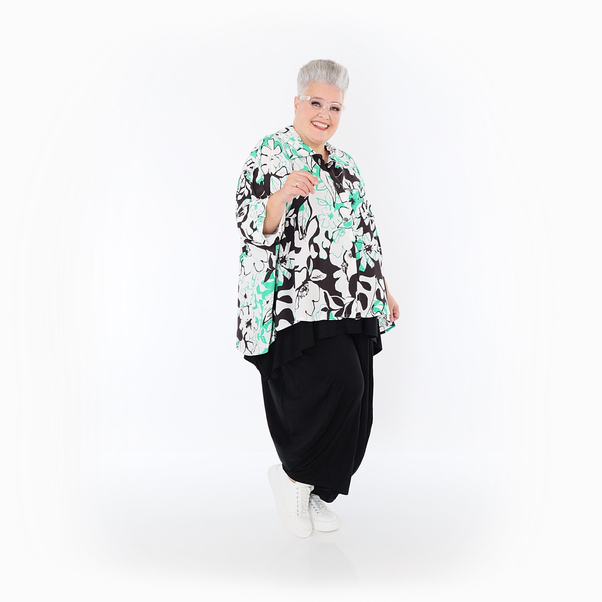 AKH Fashion · Jacke · Isalie · 7092 · Weiß/Schwarz/Grün