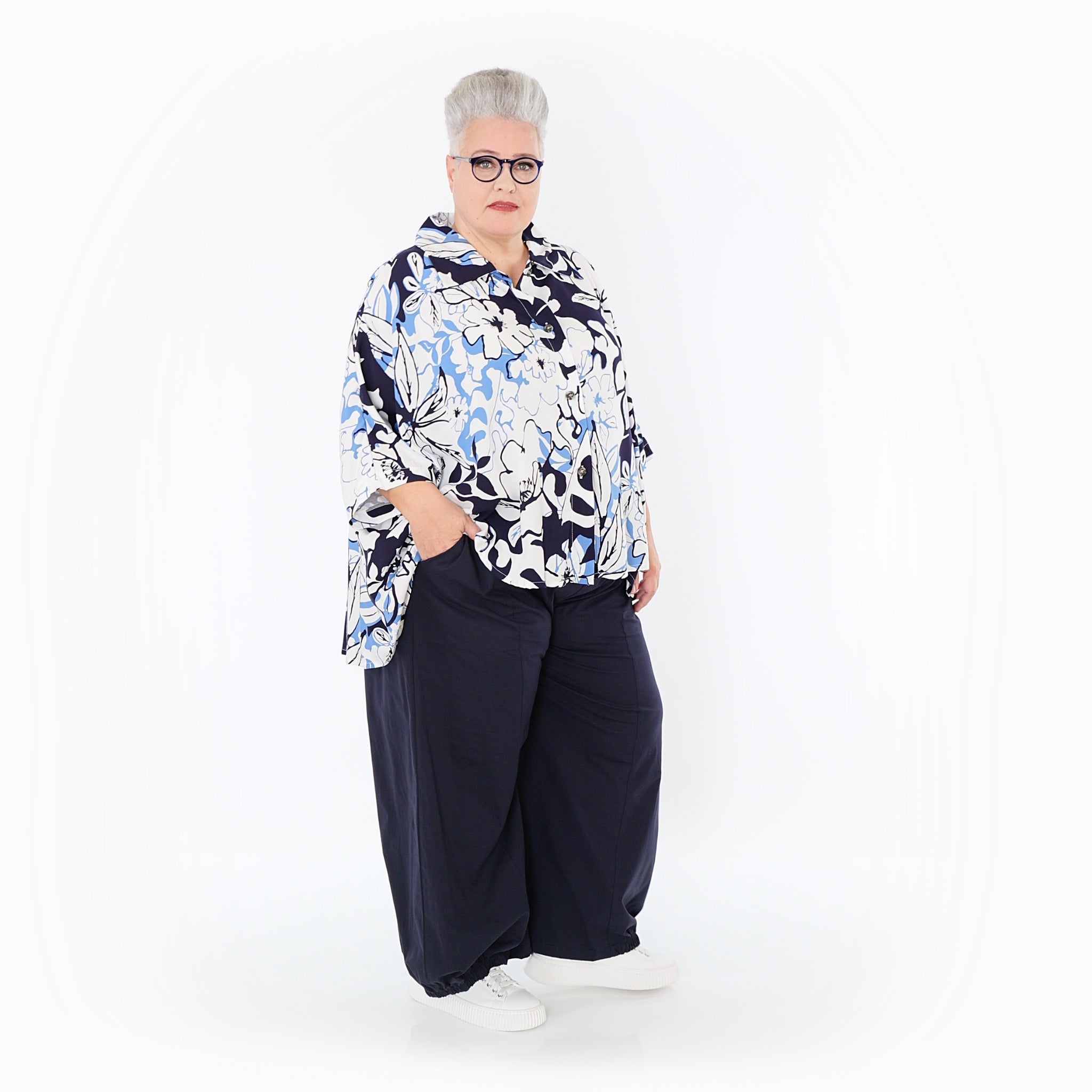 AKH Fashion · Jacke · Isalie · 7092 · Weiß/Marine/Blau