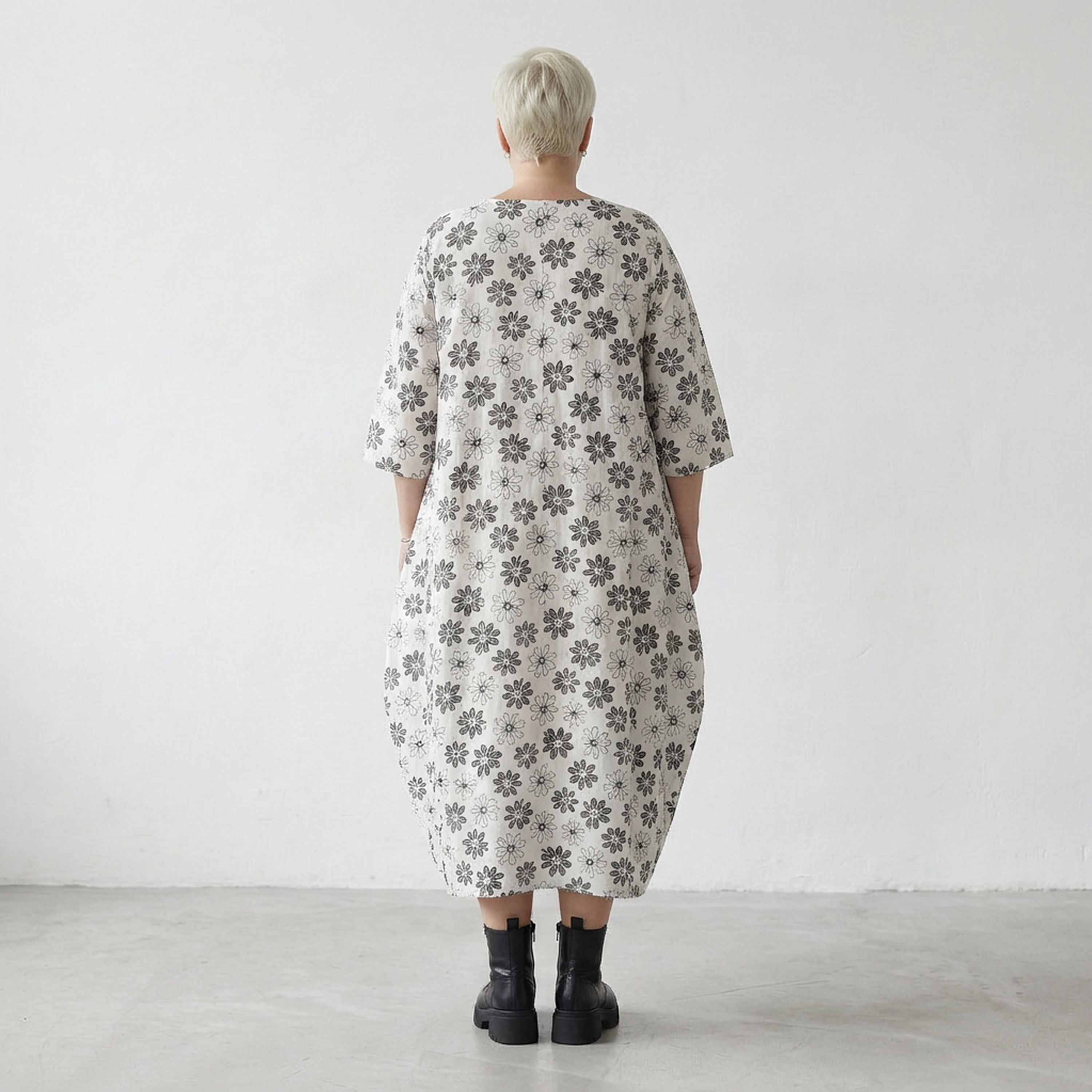 AKH Fashion 1926 Dress, White-Black