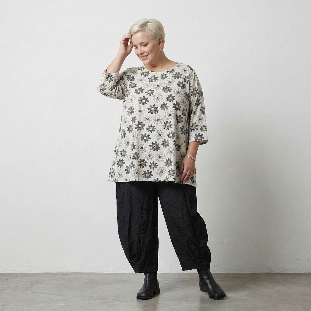 AKH Fashion 593 Big Shirt, White-Black