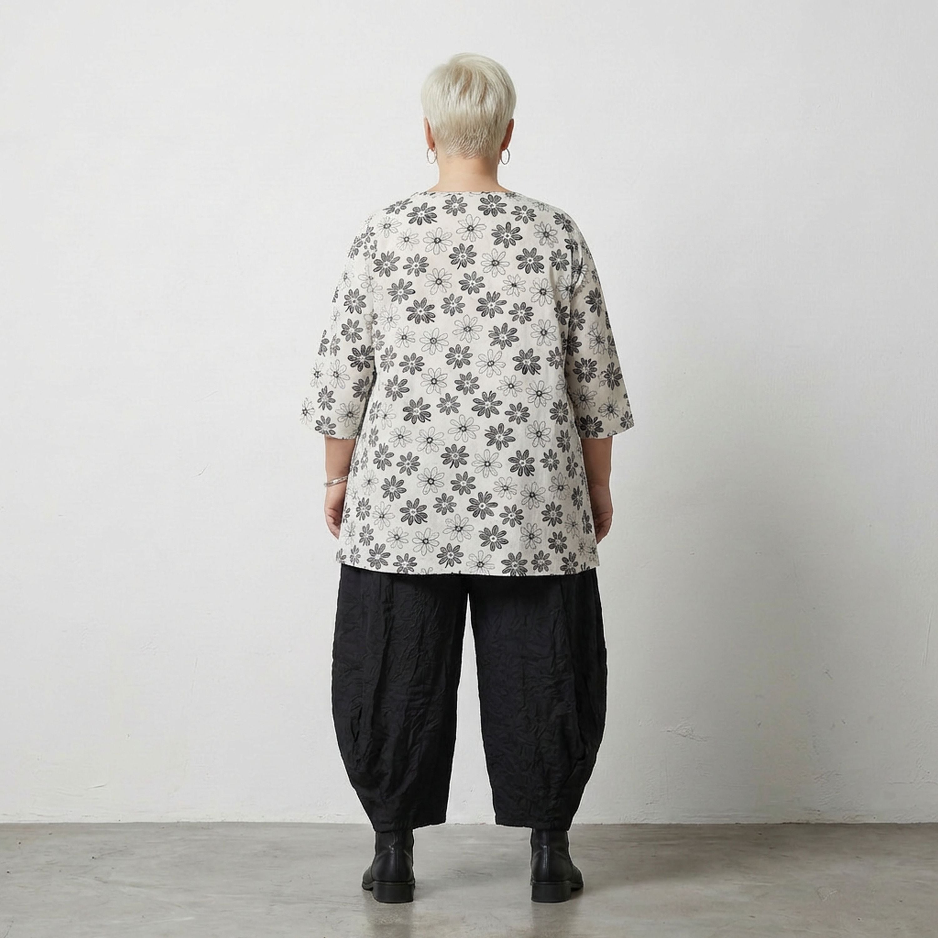 AKH Fashion 593 Big Shirt, White-Black