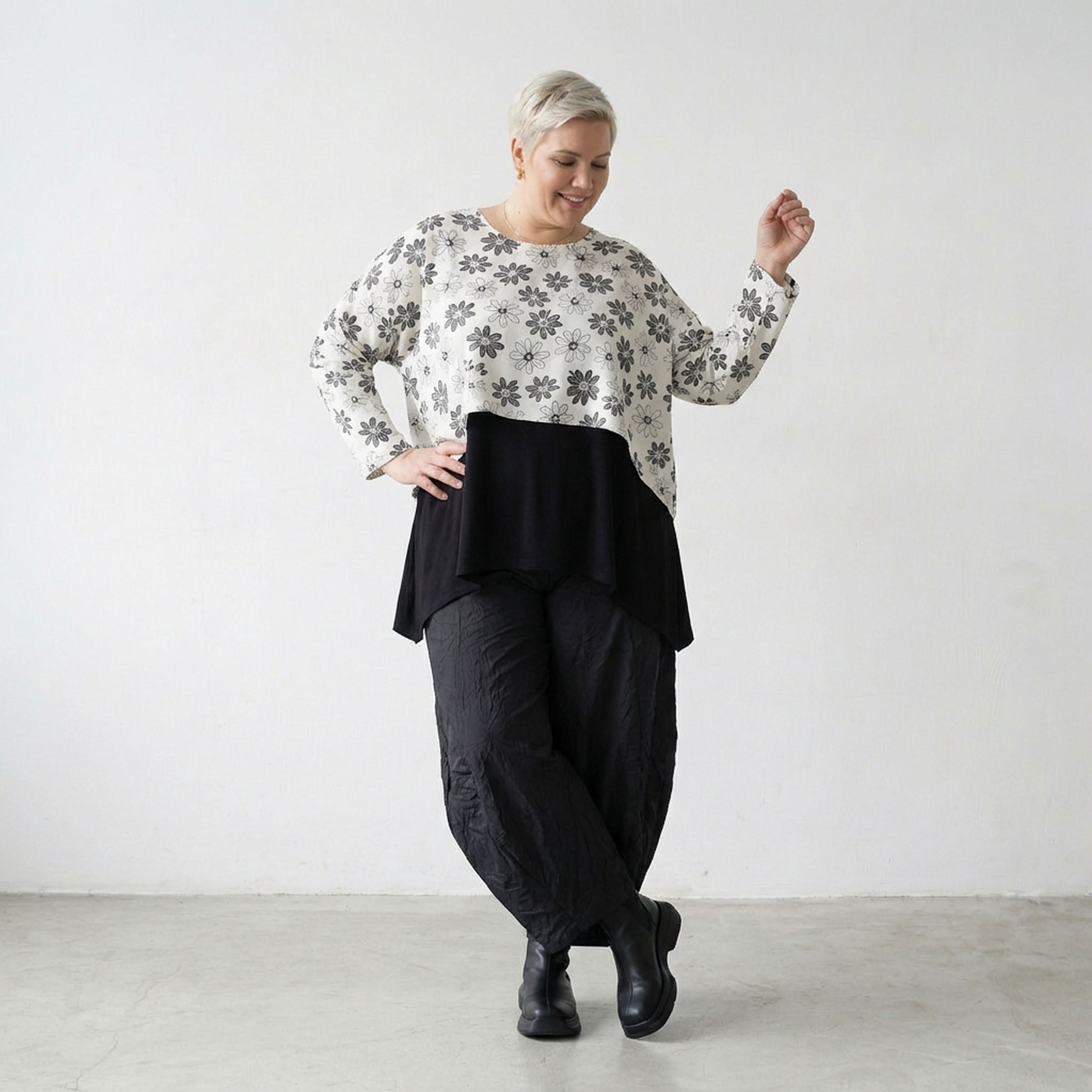 AKH Fashion 7011 Throw, White-Black