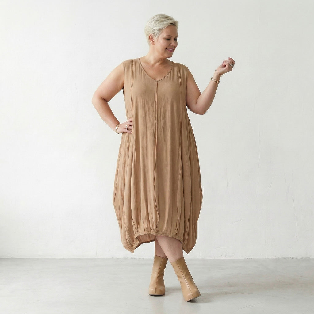 AKH Fashion 2288 Kleid, Beige