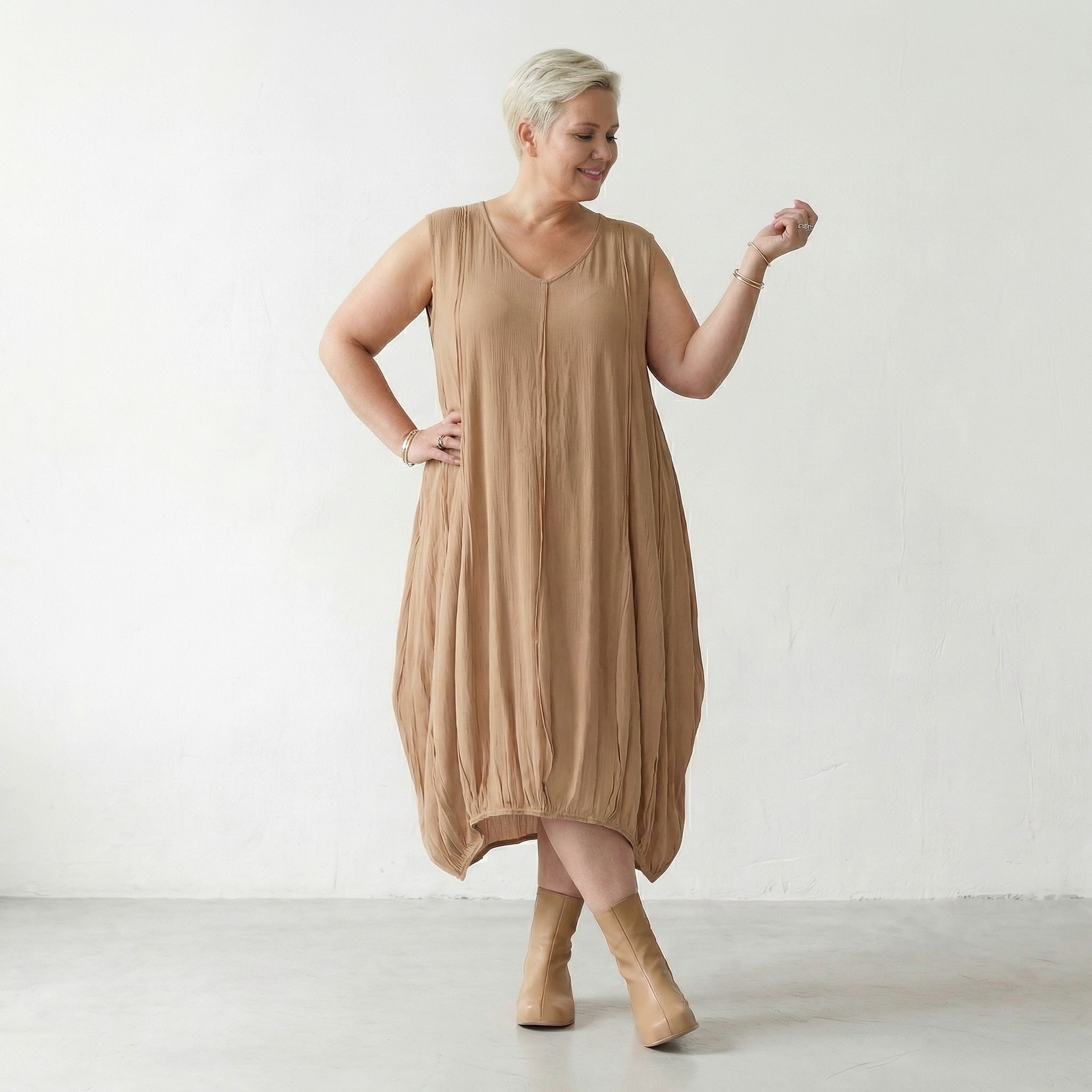 AKH Fashion 2288 Kleid, Beige