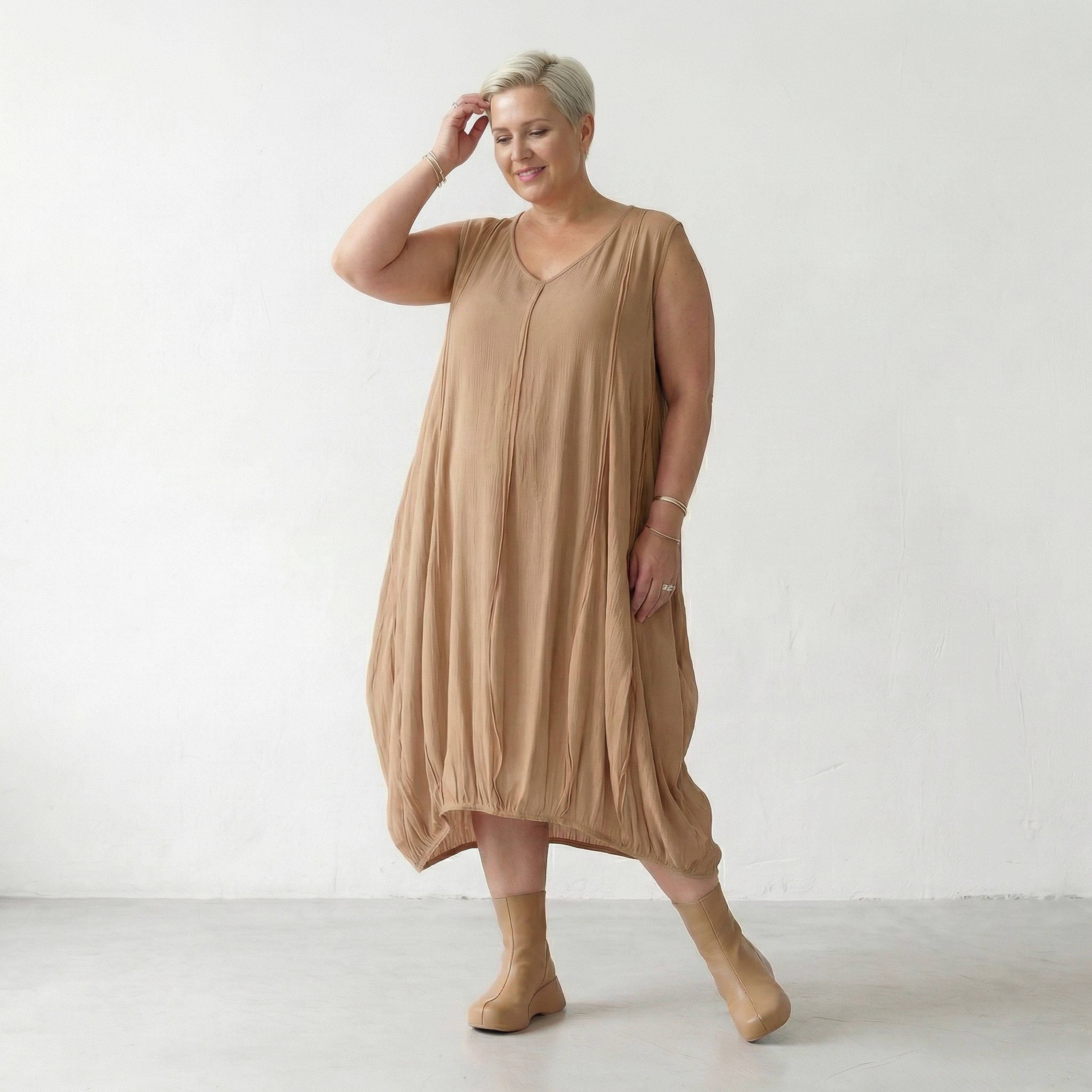 AKH Fashion 2288 Kleid, Beige