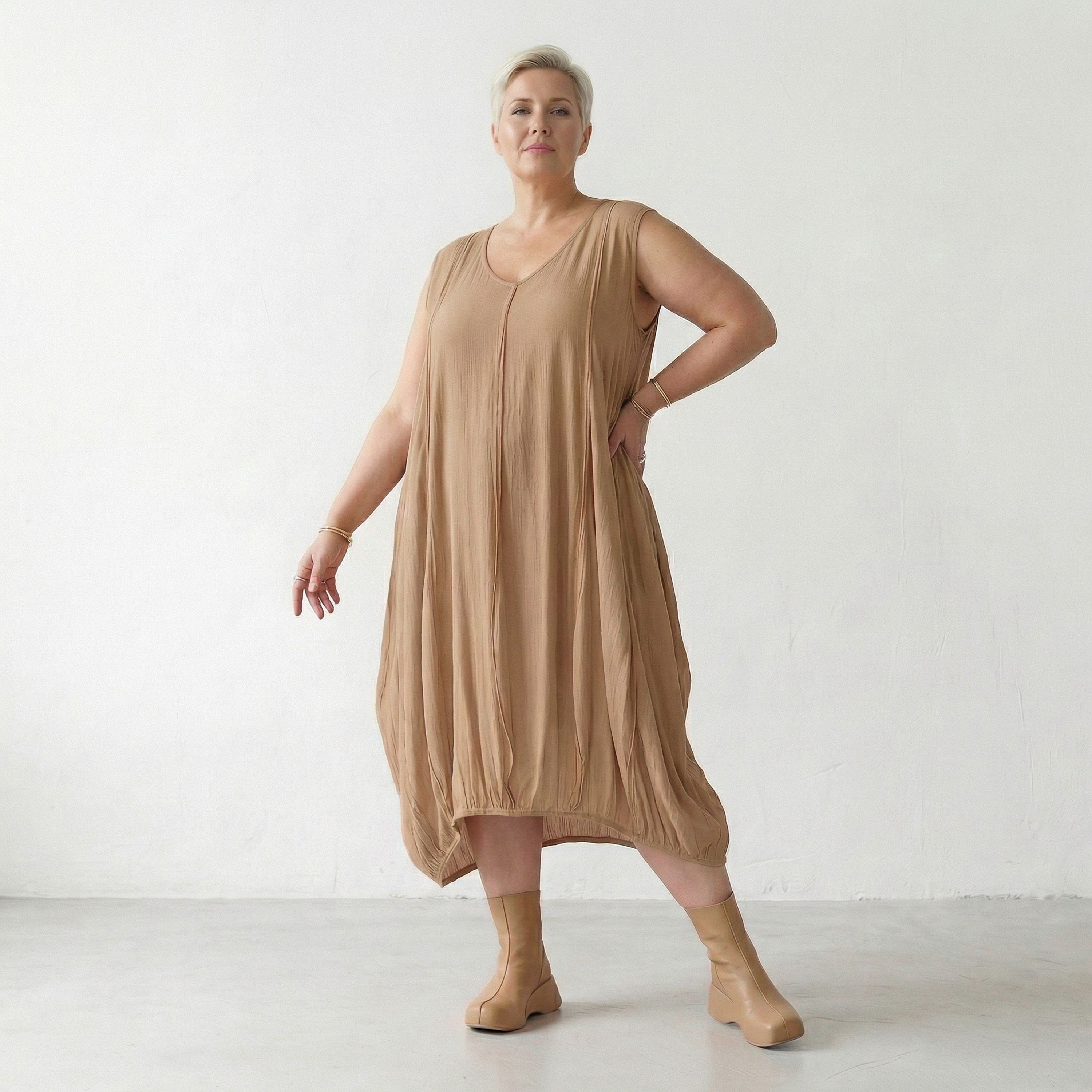 AKH Fashion 2288 Kleid, Beige
