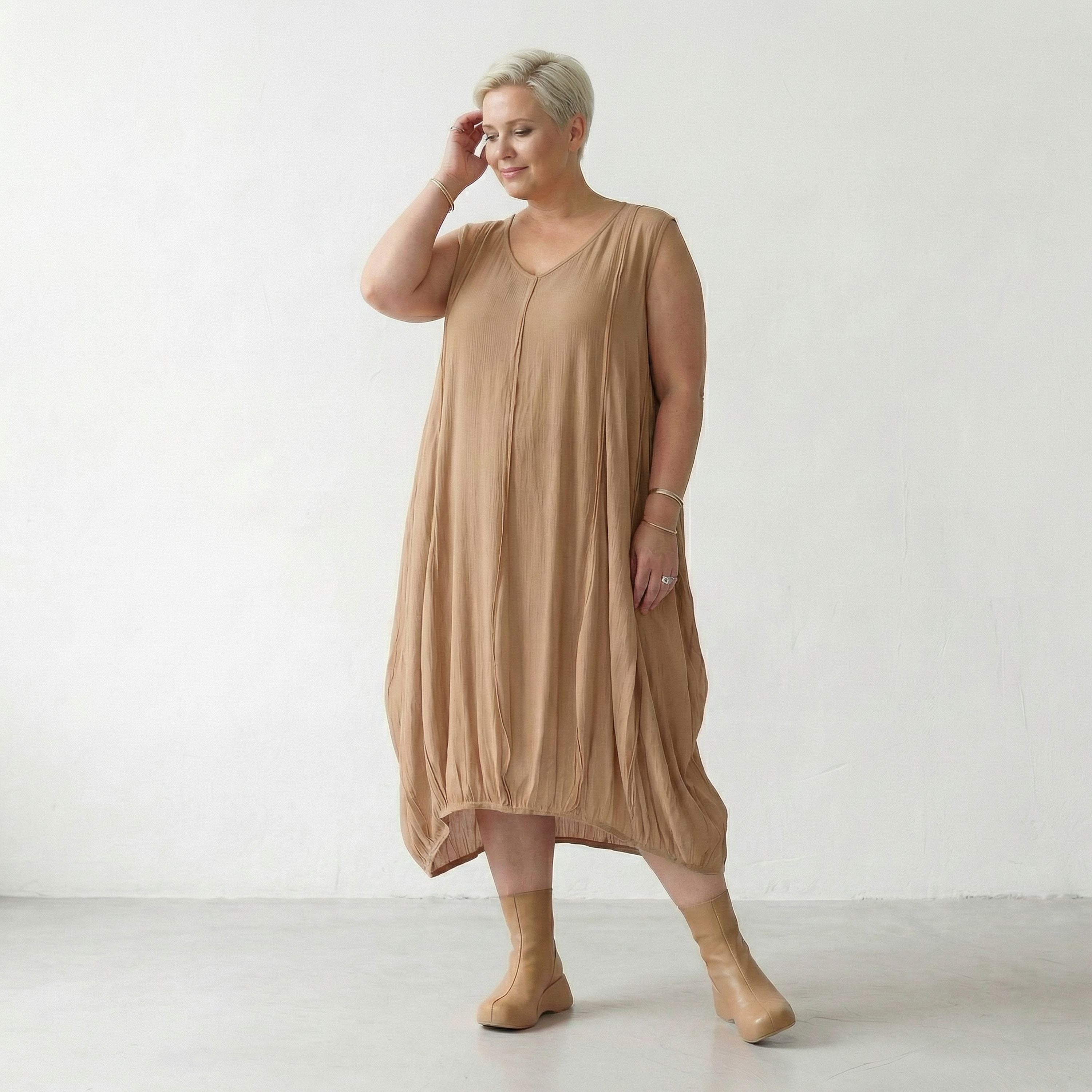 AKH Fashion 2288 Kleid, Beige