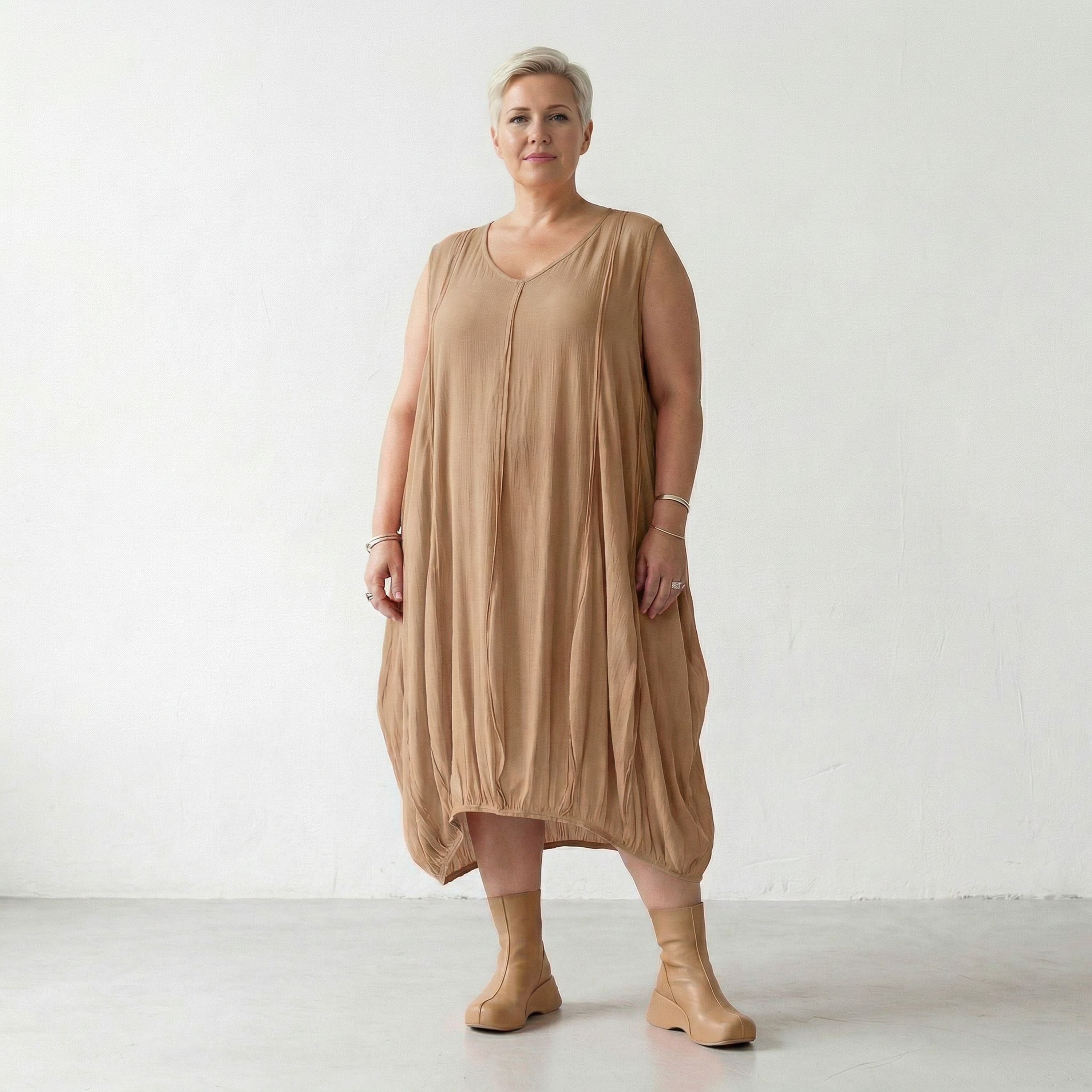 AKH Fashion 2288 Kleid, Beige