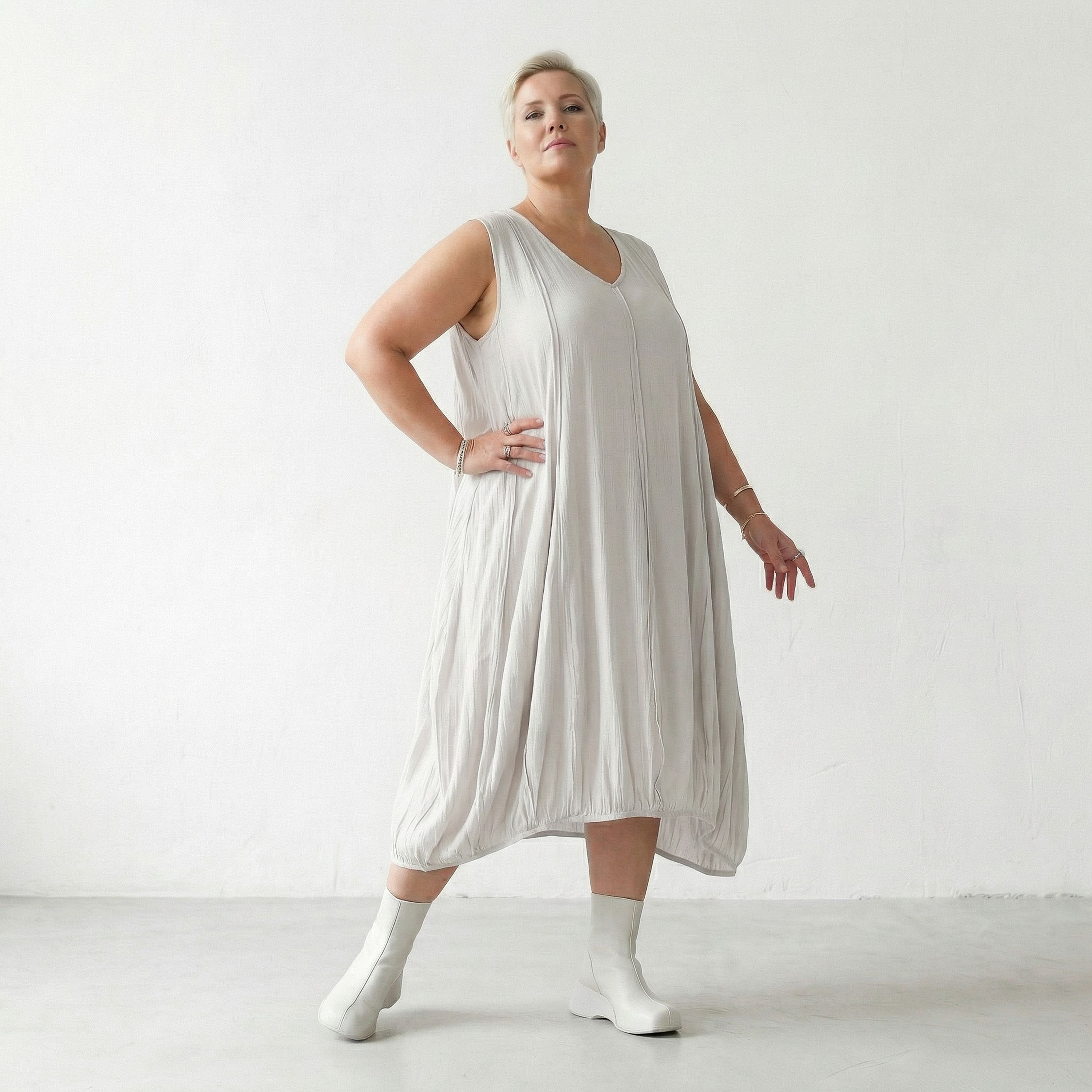 AKH Fashion 2288 Kleid, Weiß
