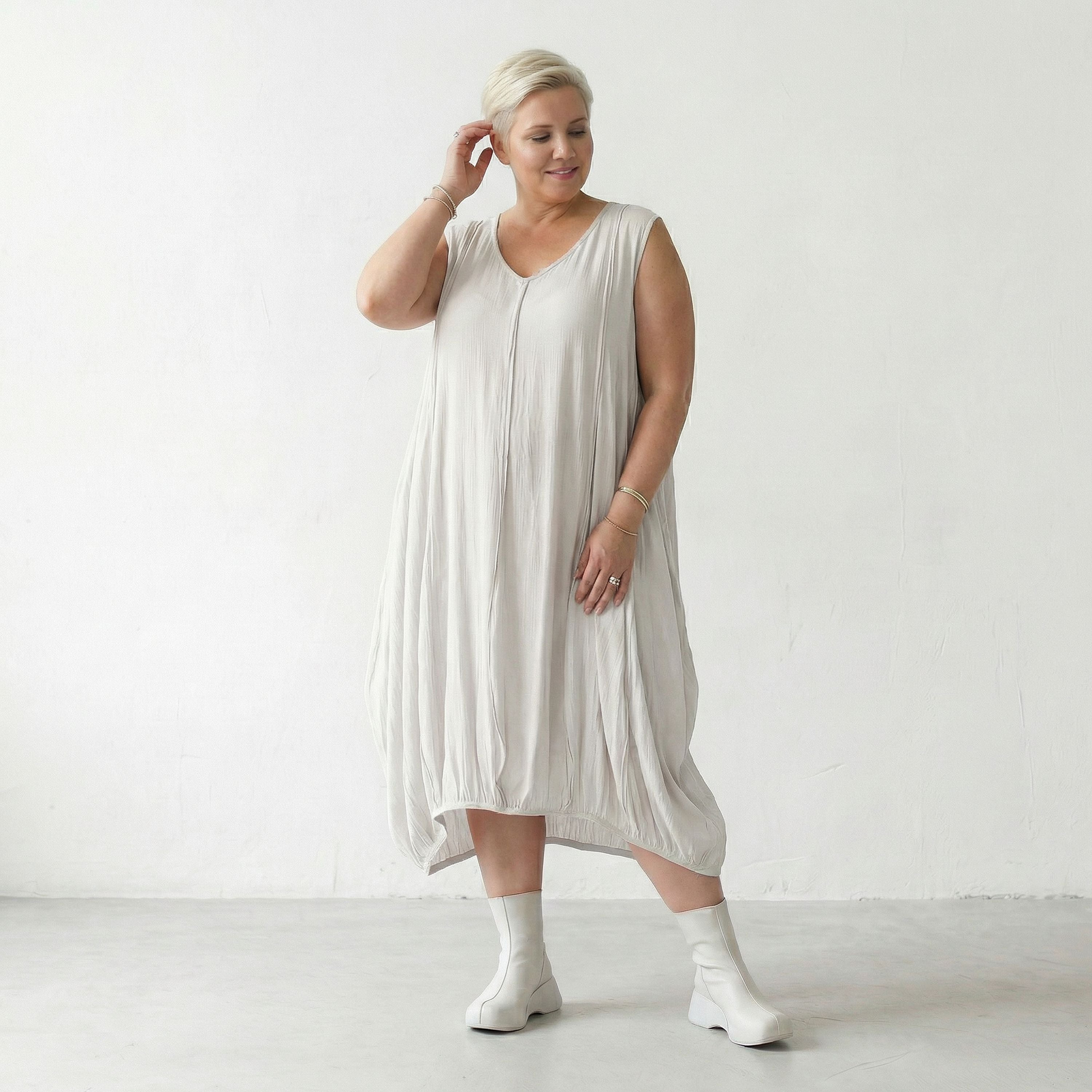 AKH Fashion 2288 Kleid, Weiß