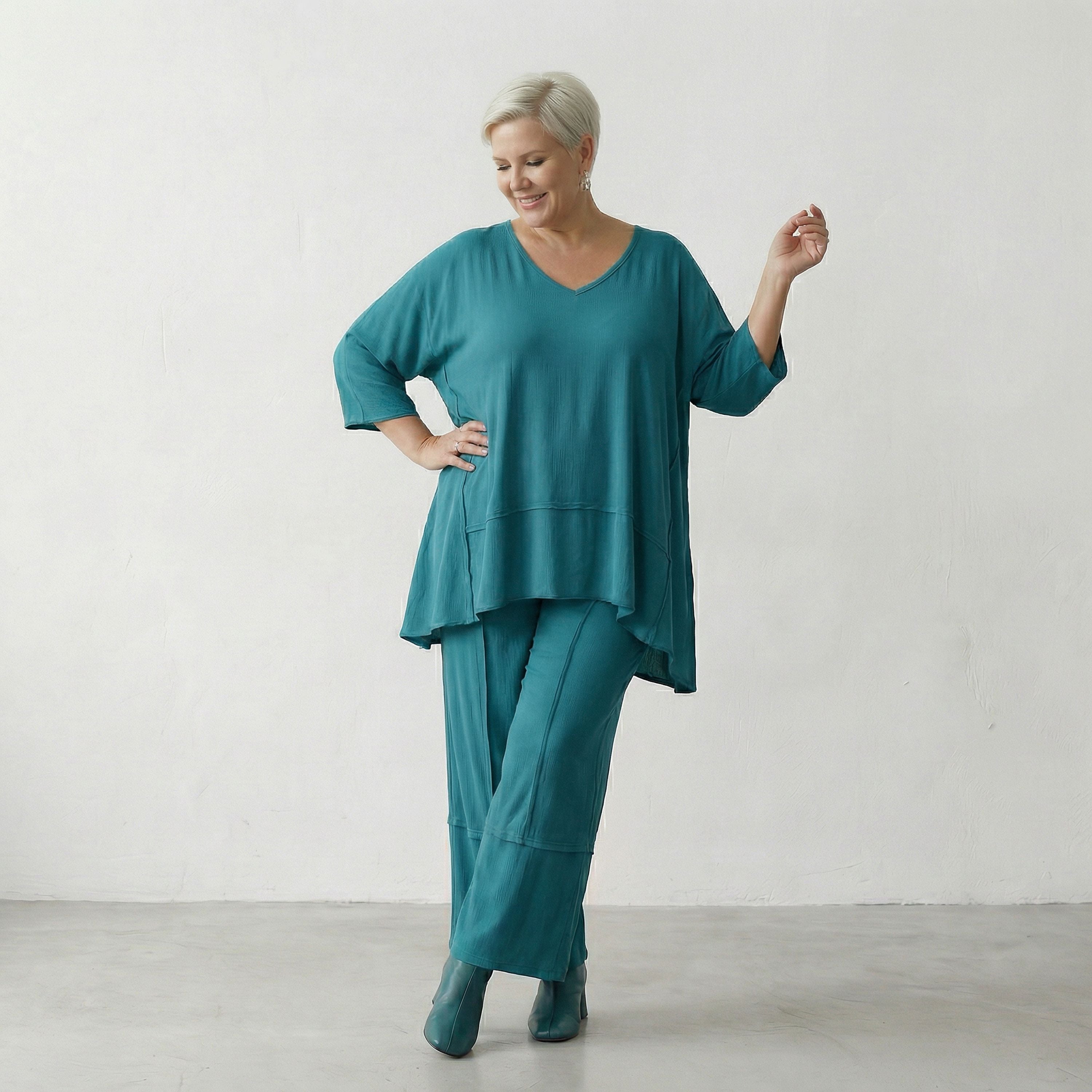 AKH Fashion 7189 Hose, Petrol