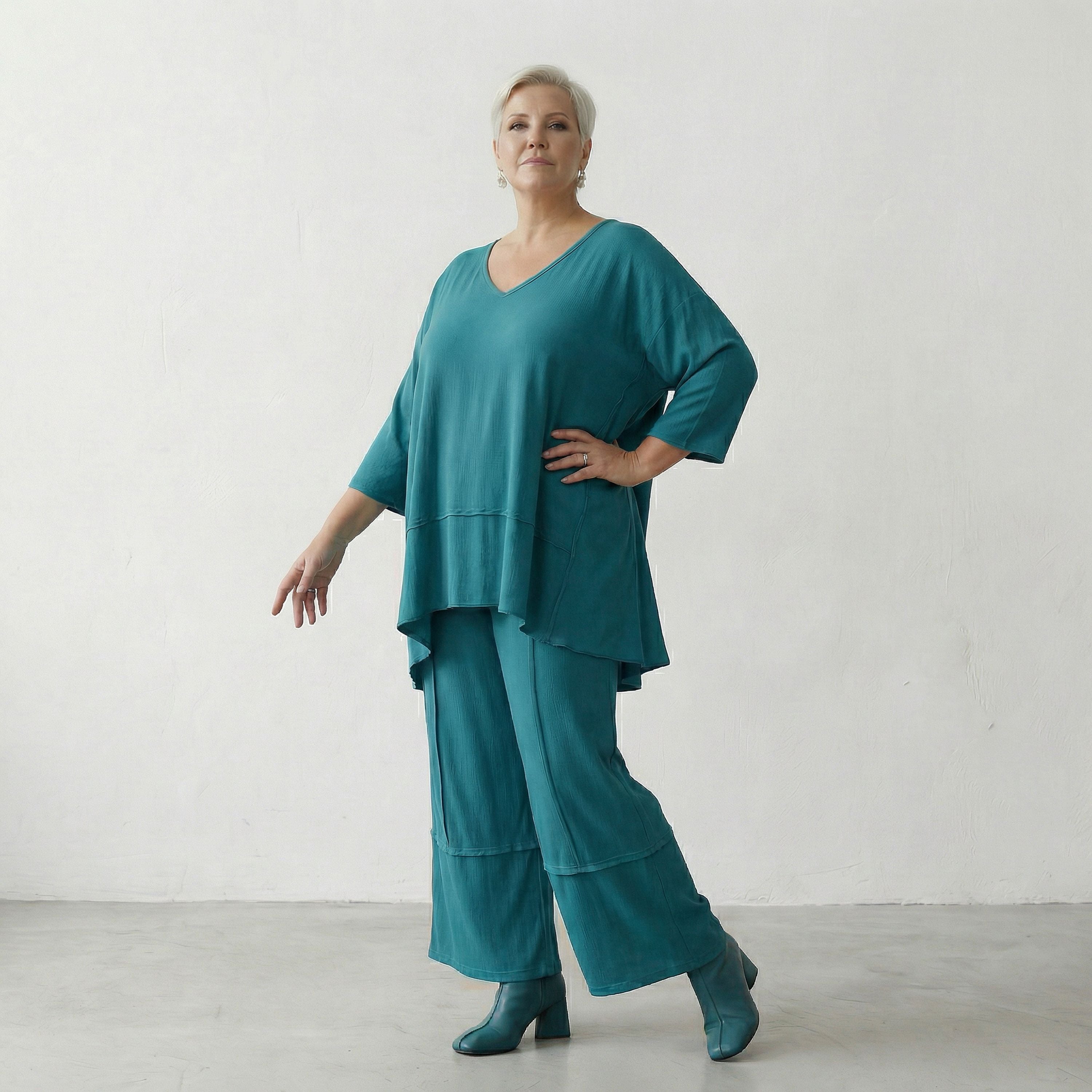 AKH Fashion 7189 Hose, Petrol