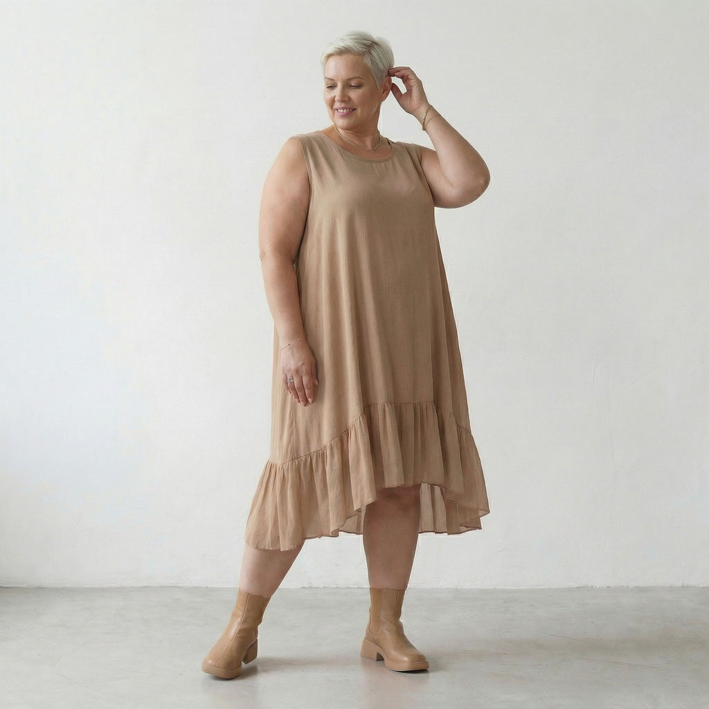 AKH Fashion 7023 Kleid, Beige