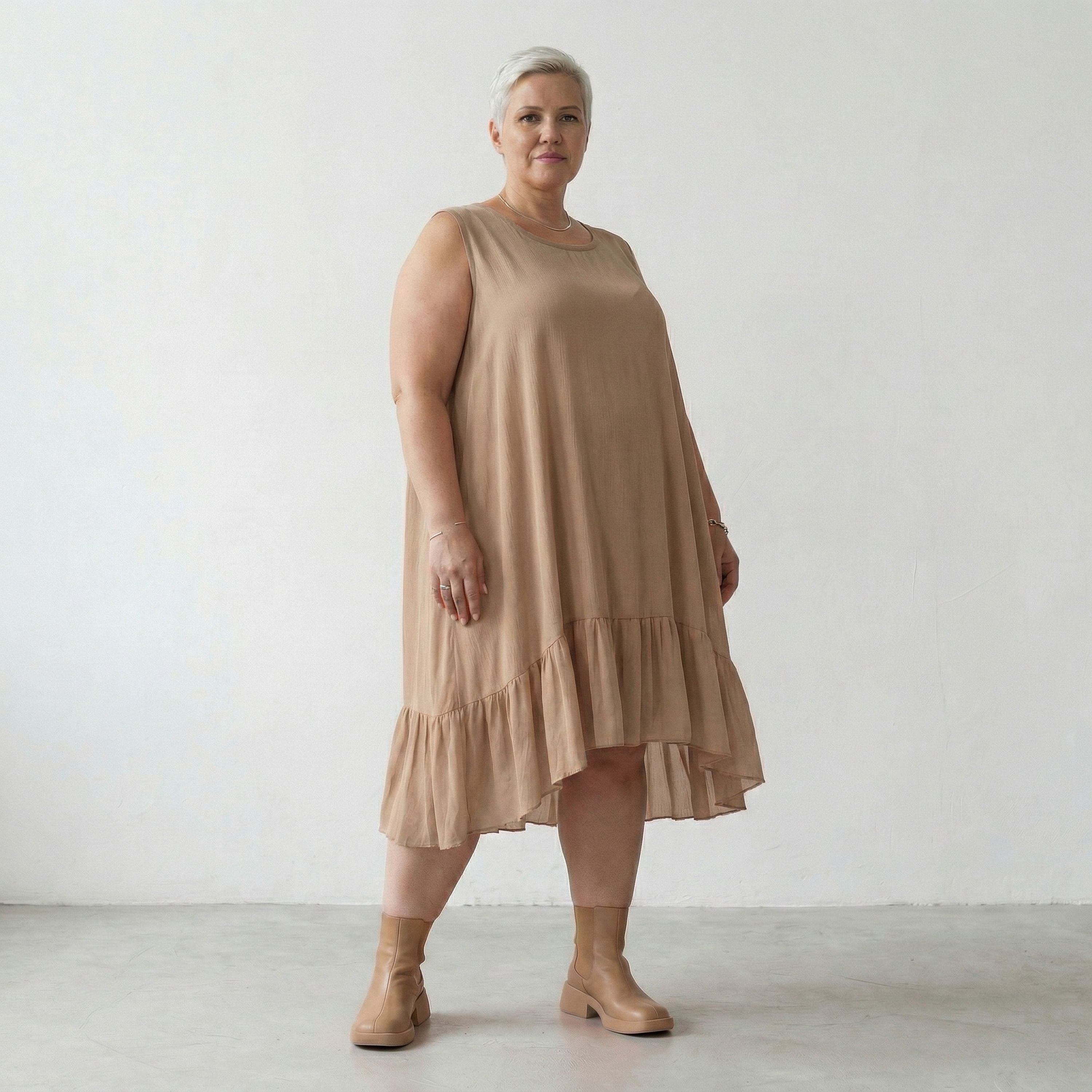 AKH Fashion 7023 Kleid, Beige
