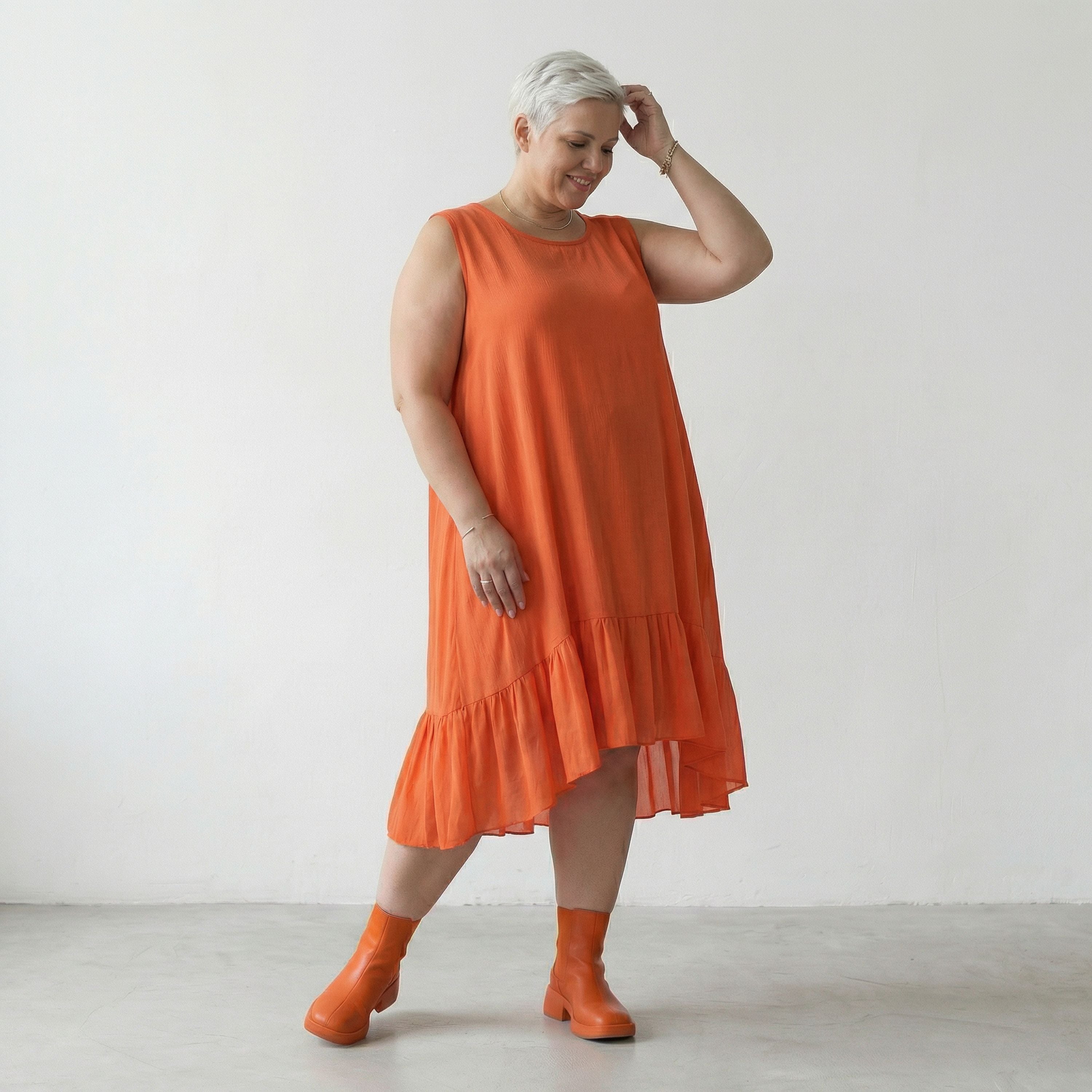 AKH Fashion 7023 Kleid, Orange