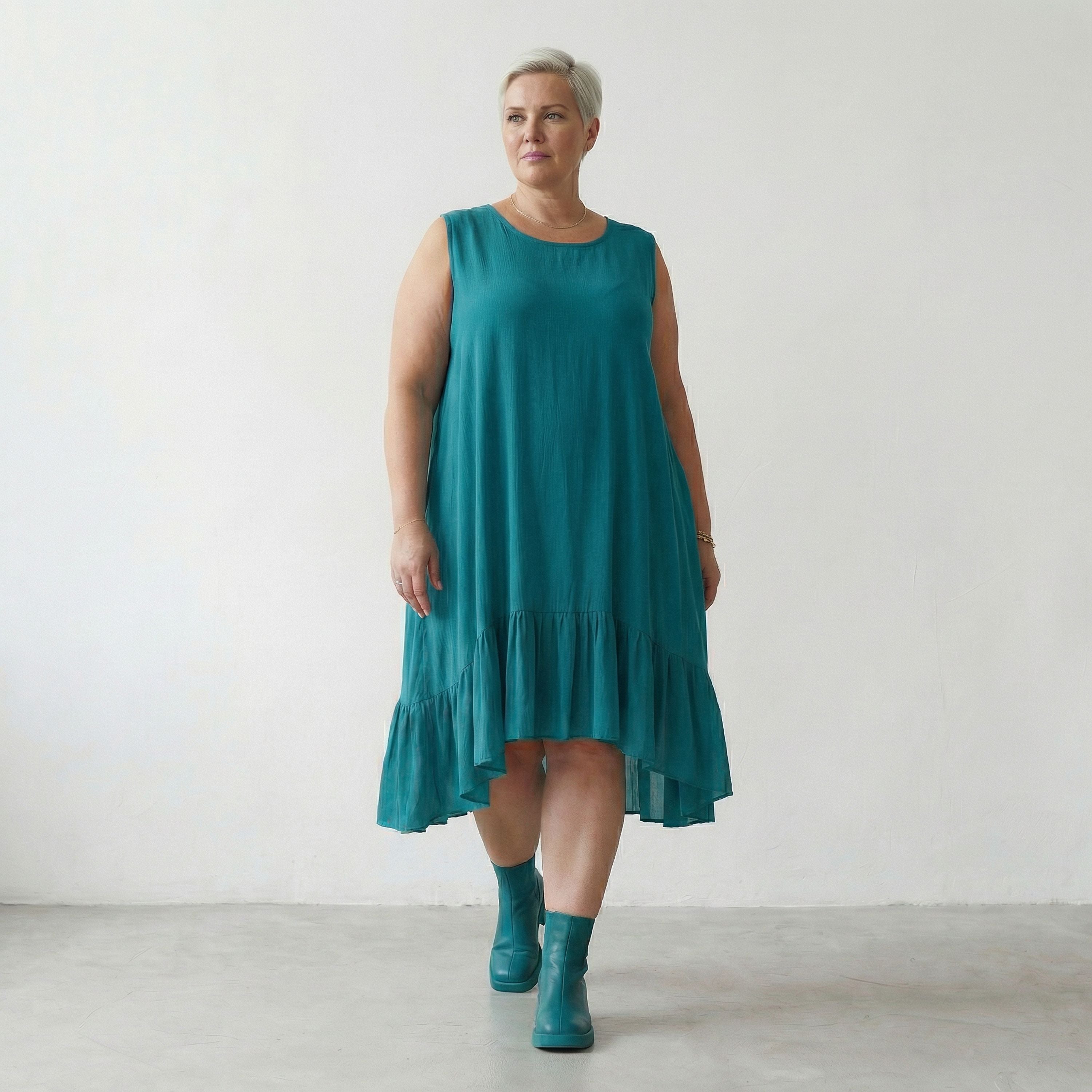 AKH Fashion 7023 Kleid, Petrol