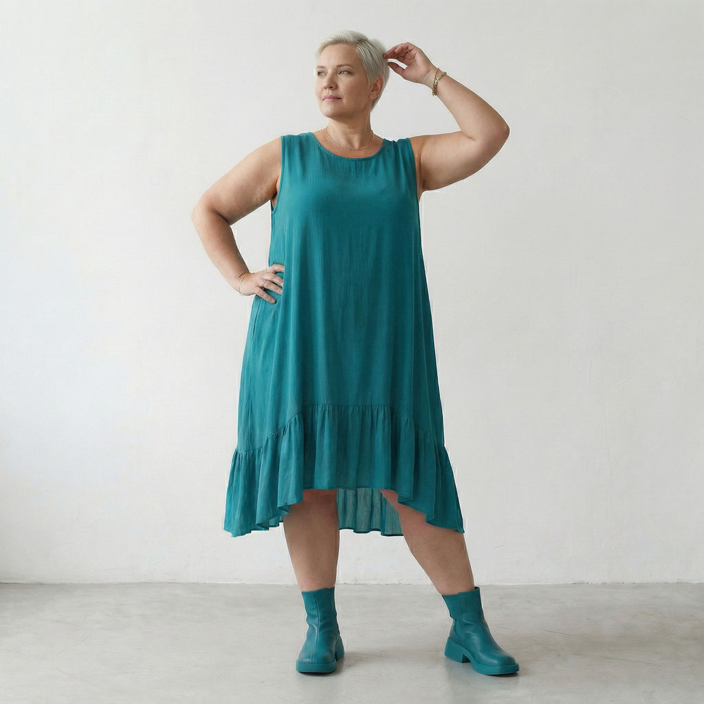 AKH Fashion 7023 Kleid, Petrol