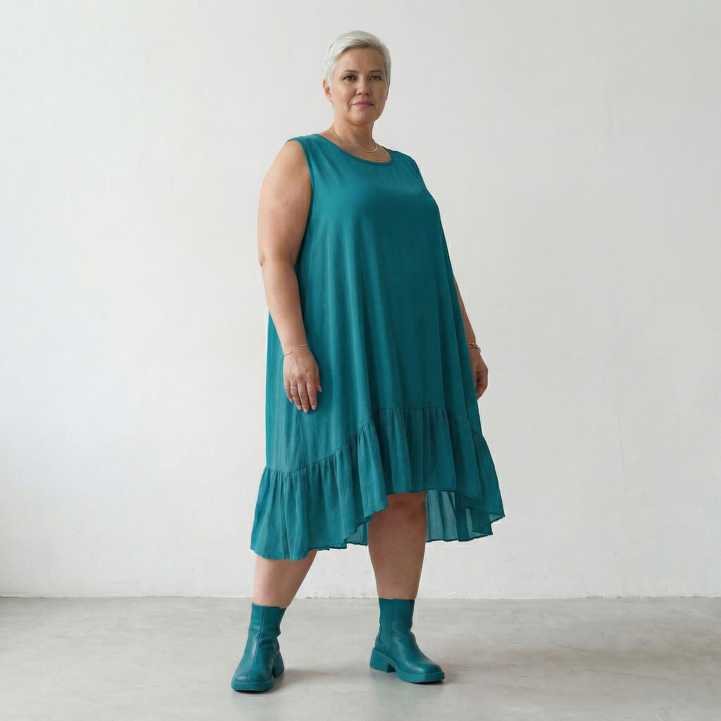 AKH Fashion 7023 Kleid, Petrol