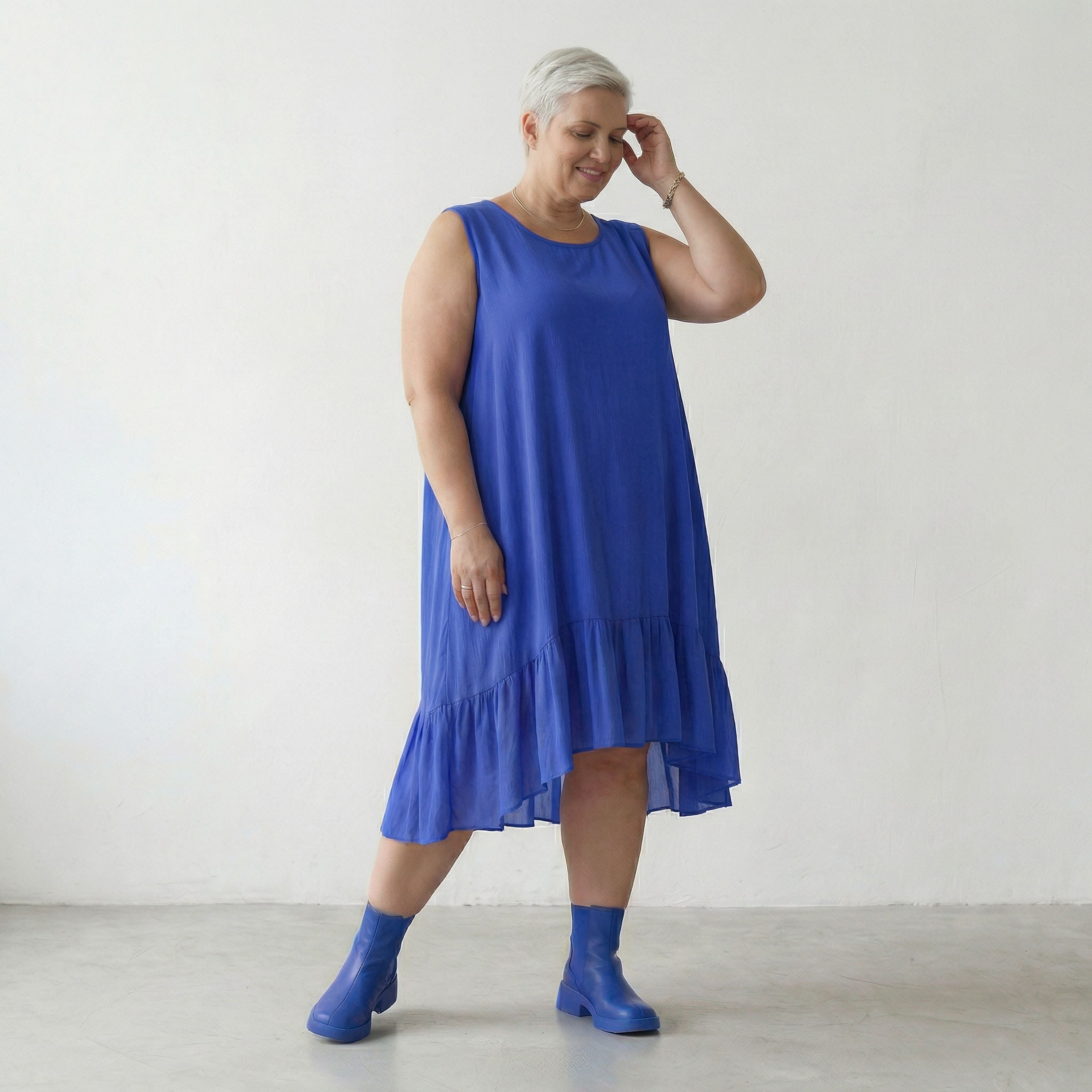 AKH Fashion 7023 Kleid, Royalblau