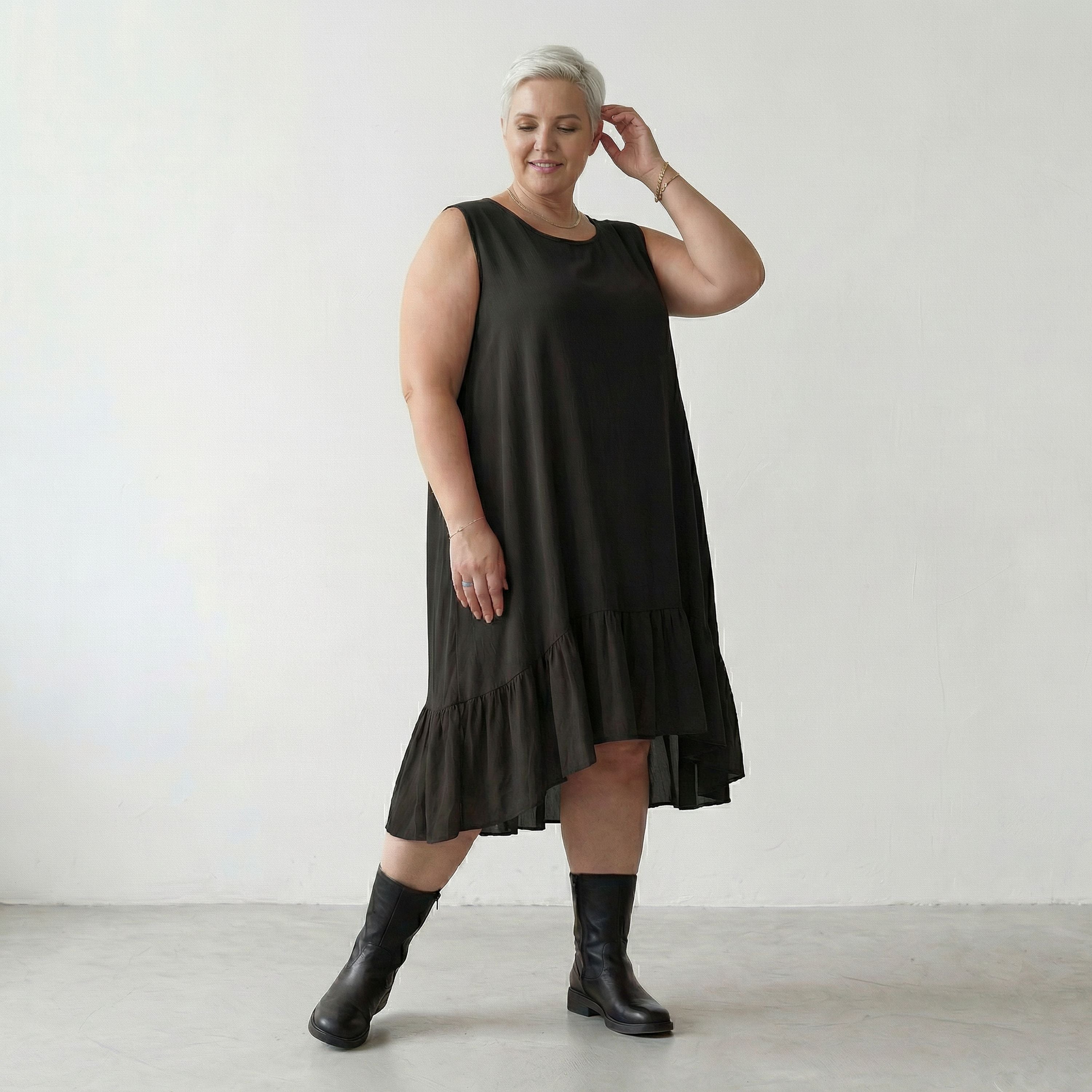 AKH Fashion 7023 Kleid, Schwarz