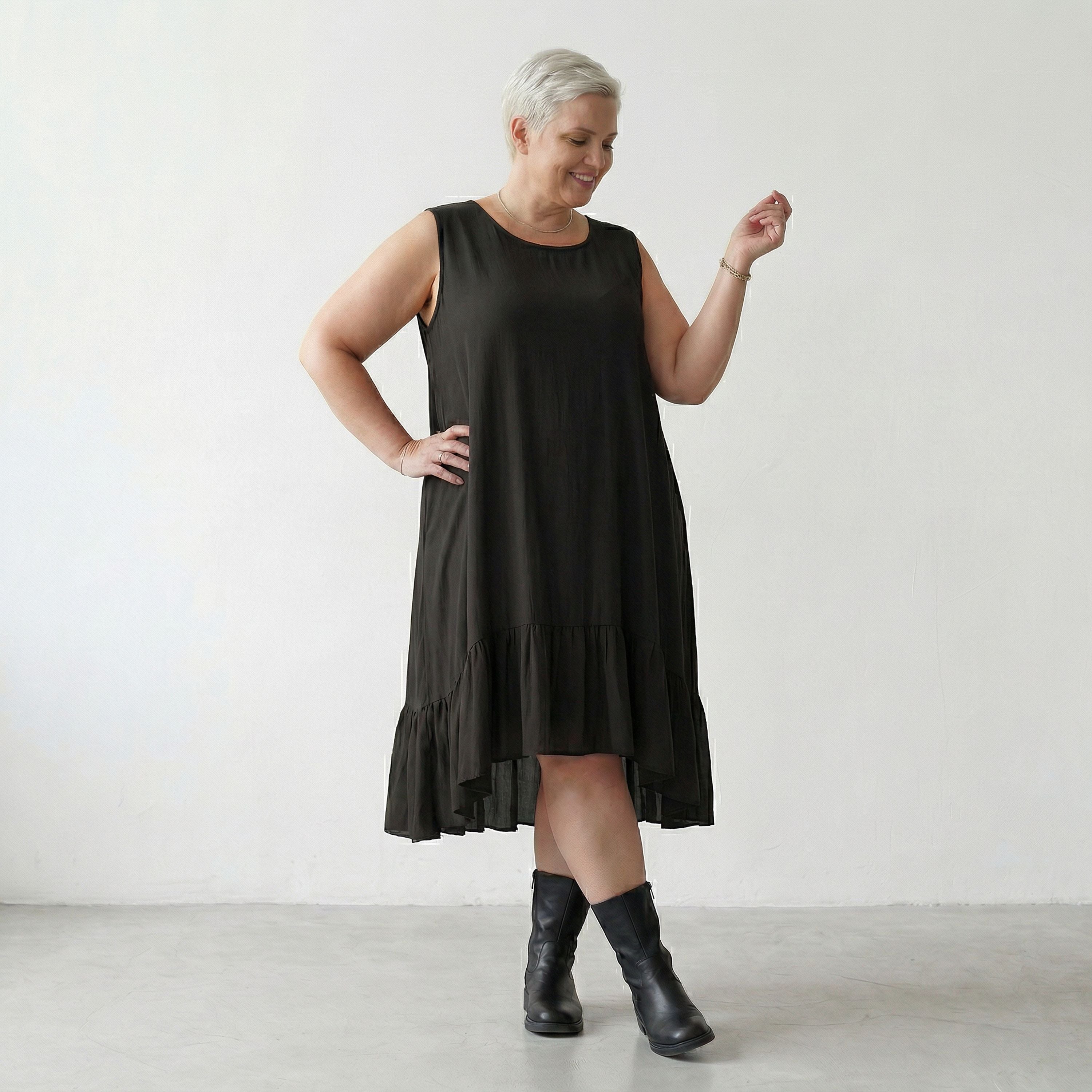 AKH Fashion 7023 Kleid, Schwarz