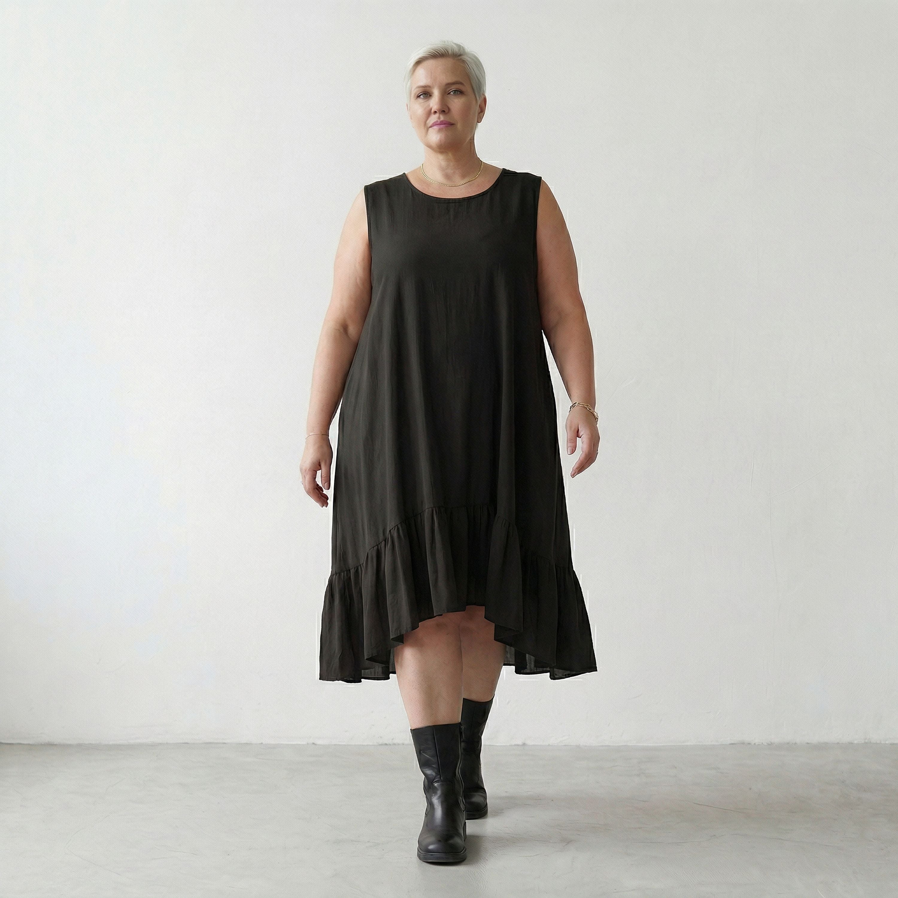 AKH Fashion 7023 Kleid, Schwarz