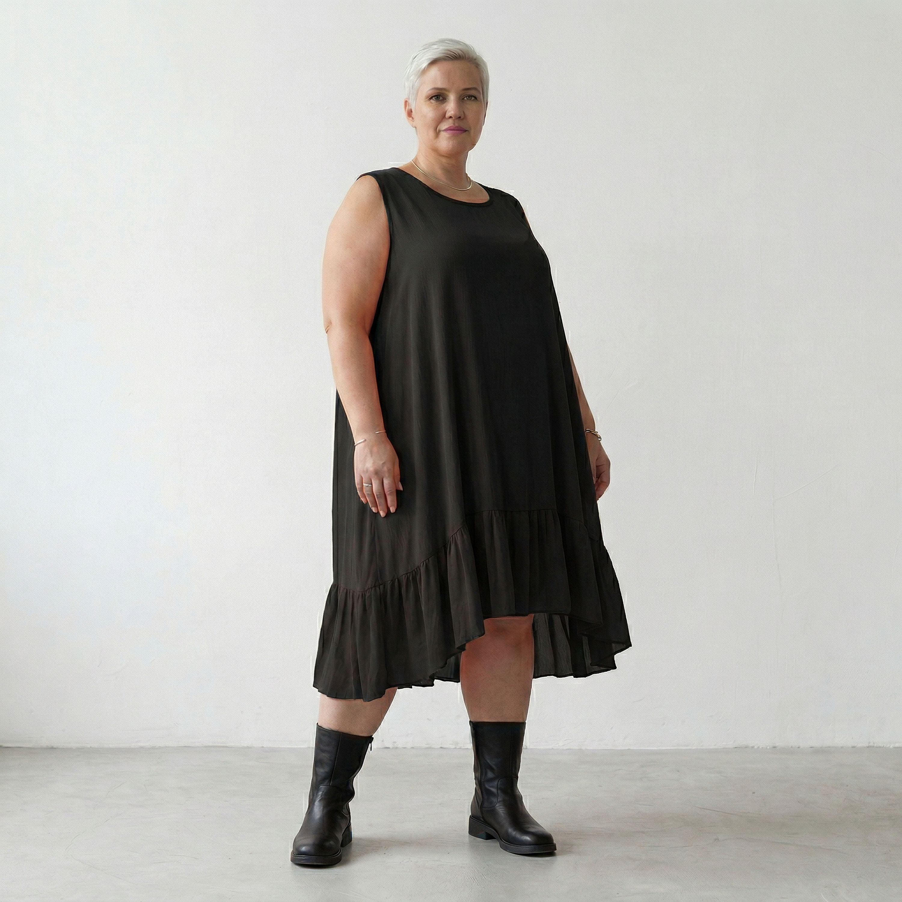 AKH Fashion 7023 Kleid, Schwarz