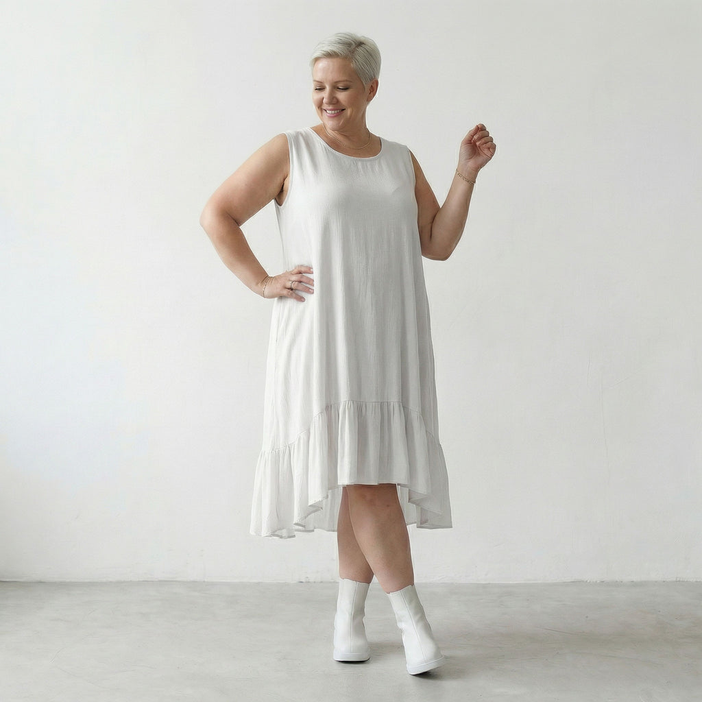 AKH Fashion 7023 Kleid, Weiß