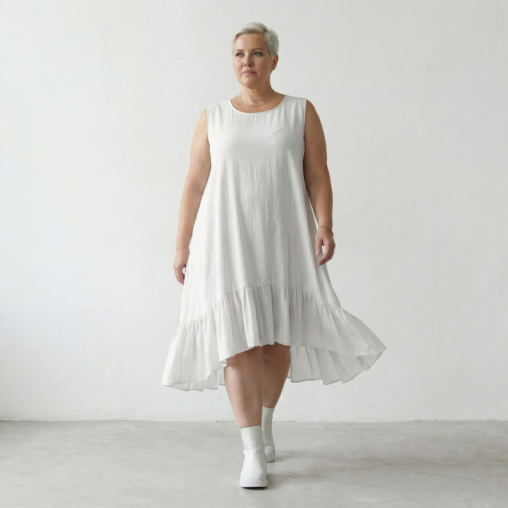 AKH Fashion 7023 Kleid, Weiß