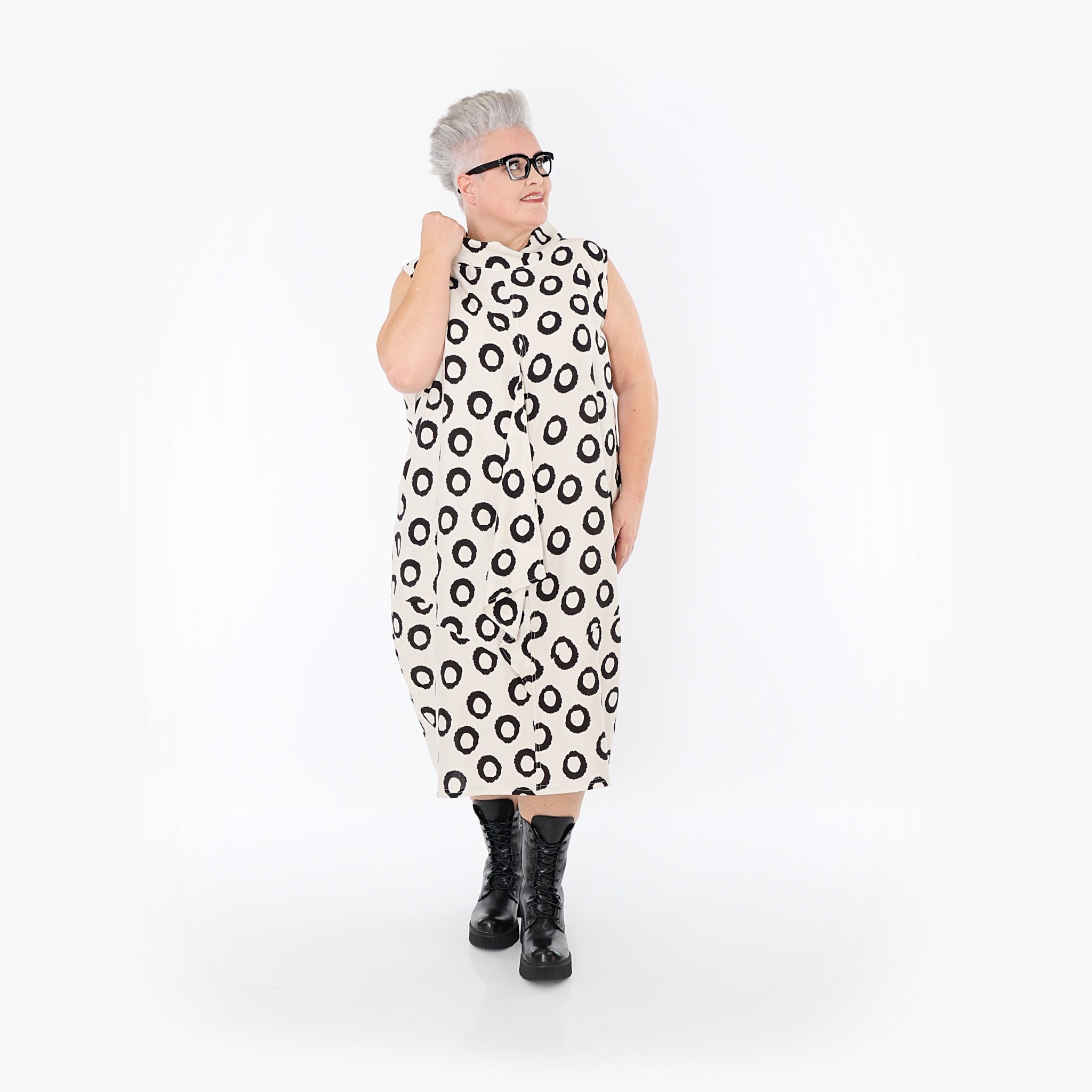 AKH Fashion · Kleid · Fiona · 7072 · Ecru/Schwarz