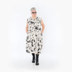 AKH Fashion 7072 Robe, Écru-Noir