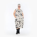 AKH Fashion 7072 Robe, Écru-Noir