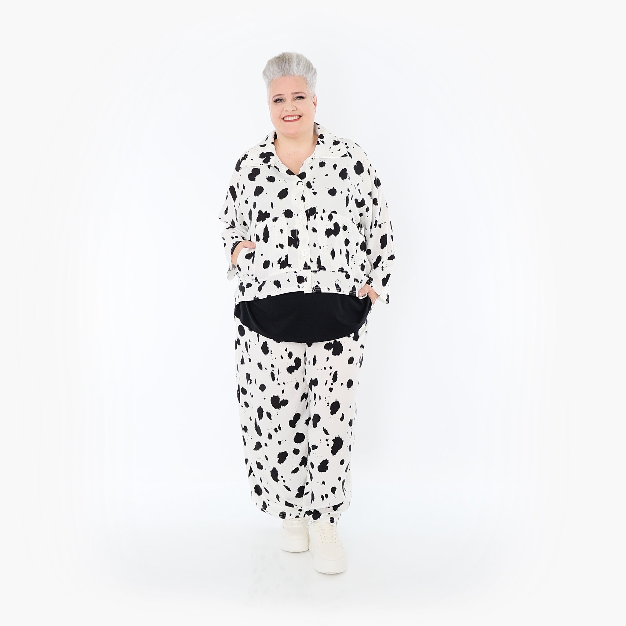AKH Fashion · Broek · Marina · 7126 · Wit/Zwart