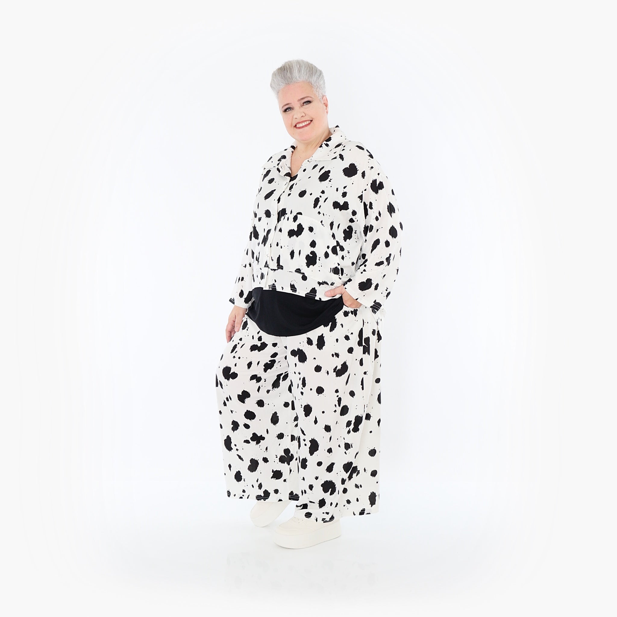 AKH Fashion · Broek · Marina · 7126 · Wit/Zwart