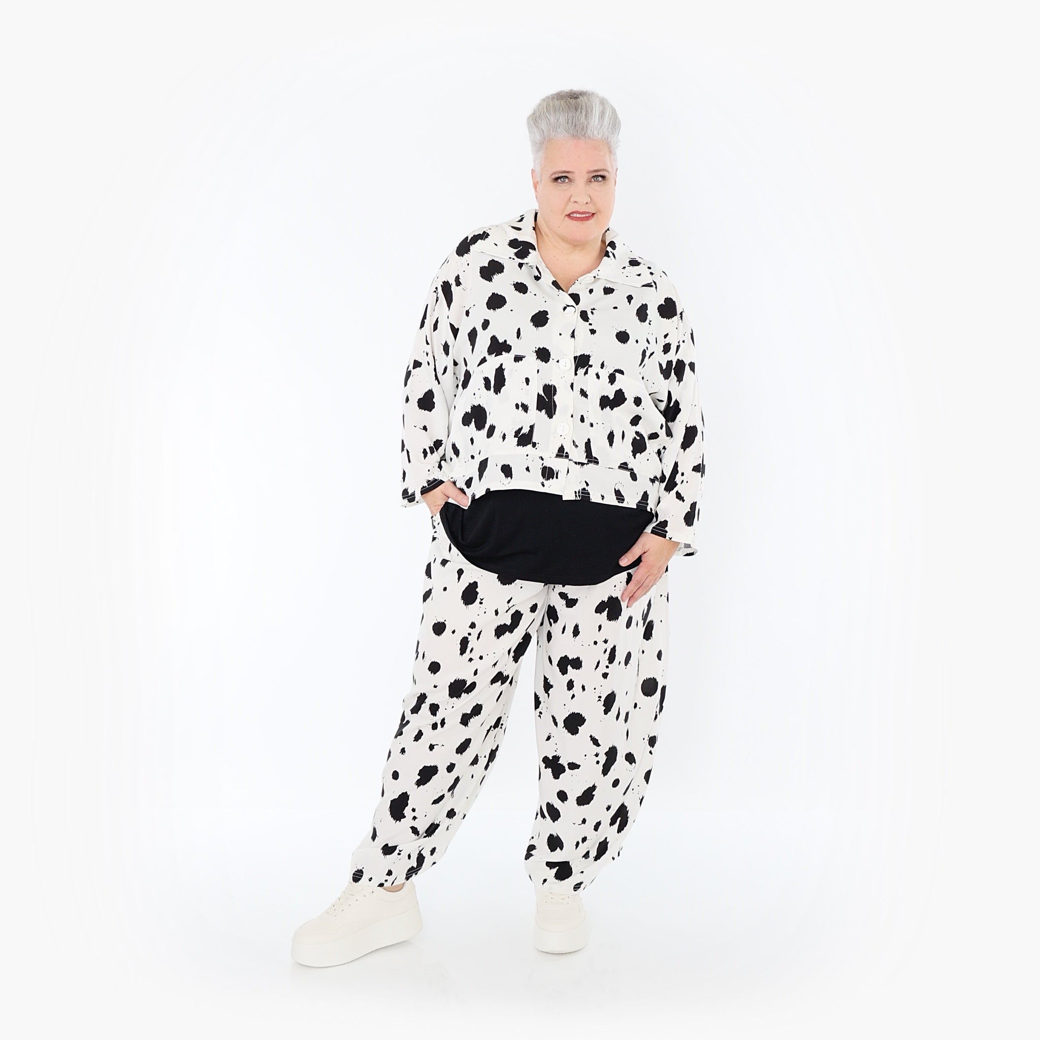 AKH Fashion · Broek · Marina · 7126 · Wit/Zwart