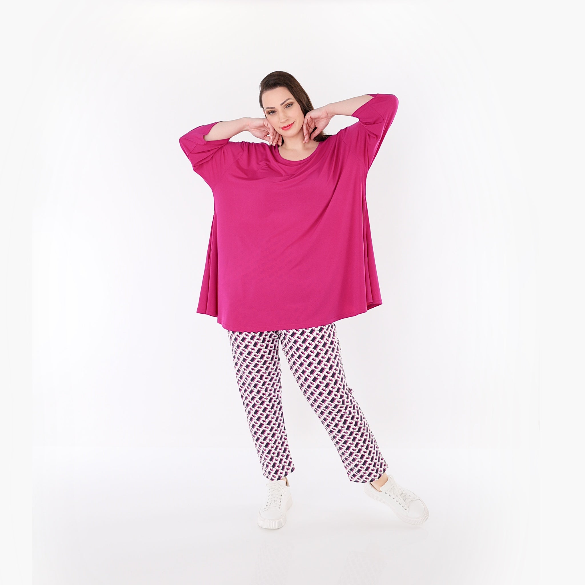 AKH Fashion Hose 7183 Sanya, Marine-Fuchsia-Weiß